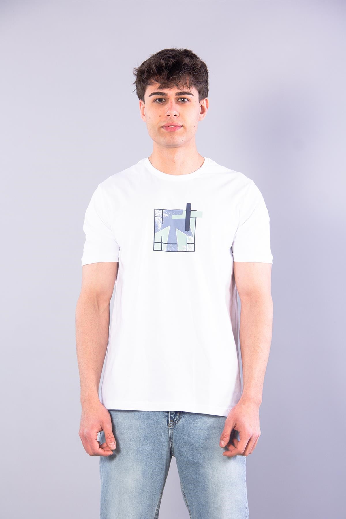 T-shirtmckanzie7401 Süprem Şekil Baskılı Bisiklet Yaka T-shirtkadınerkek