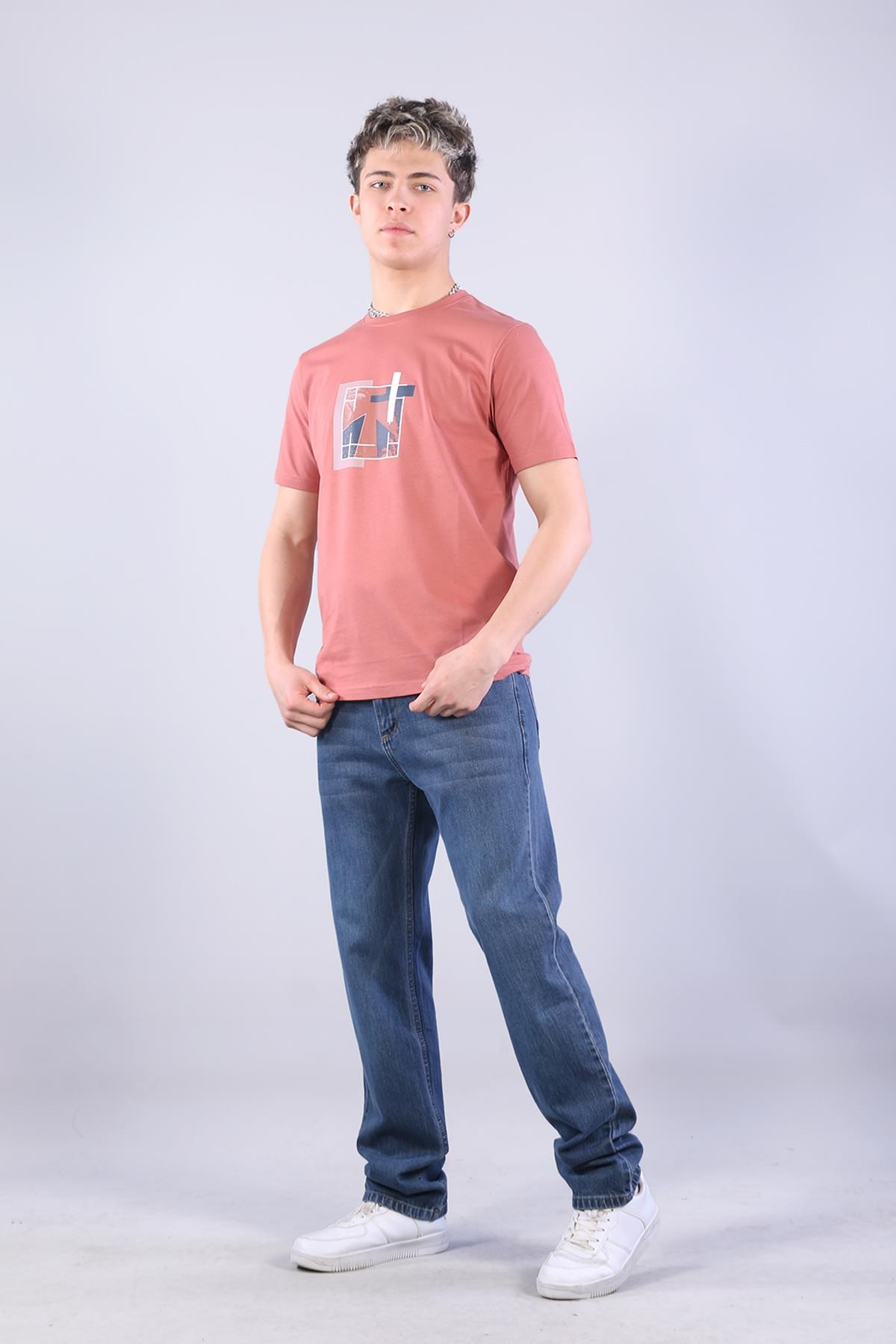 T-shirtmckanzie7401 Süprem Şekil Baskılı Bisiklet Yaka T-shirtkadınerkek