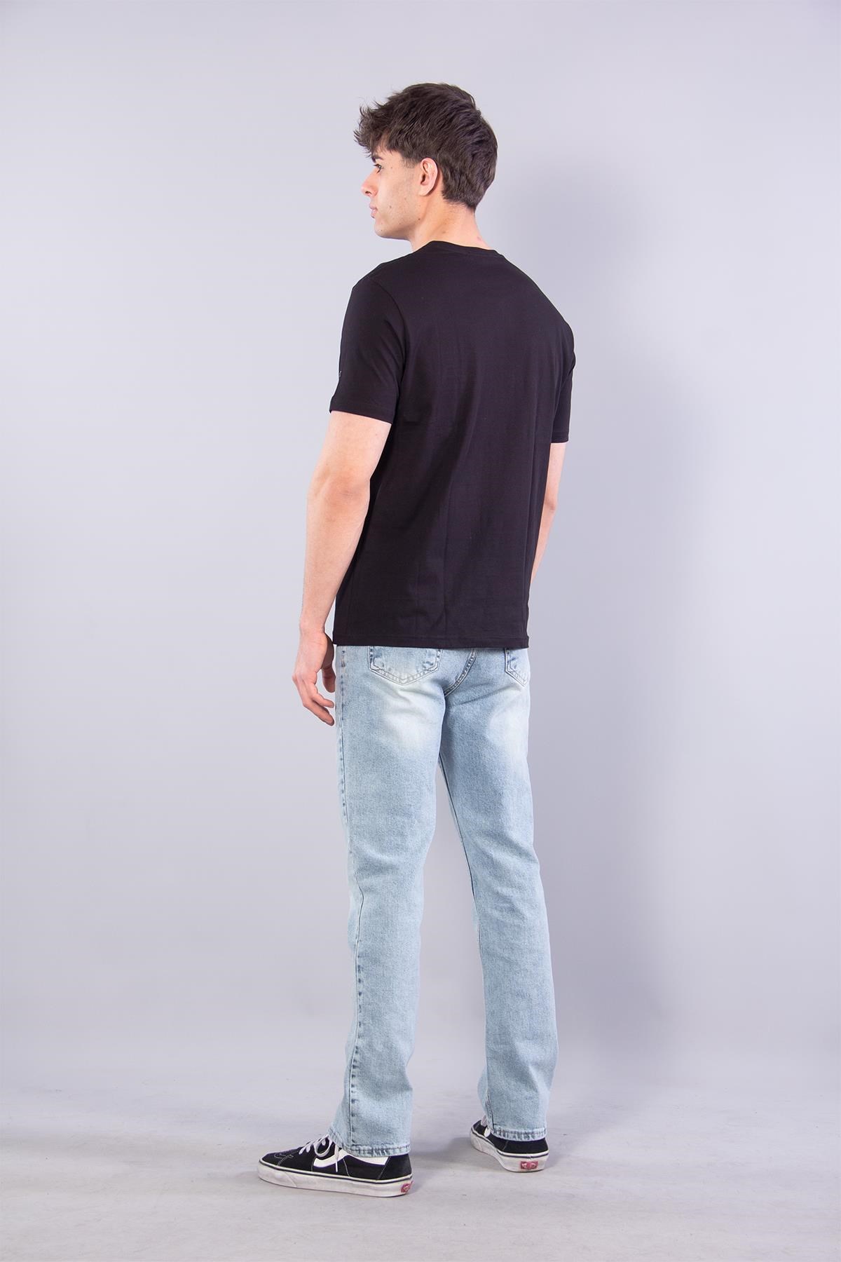 T-shirtmckanzie7410 Süprem Sol Göğsü Enjeksiyon Çizgi Baskılı Bisiklet Yaka T-shirtkadınerkek