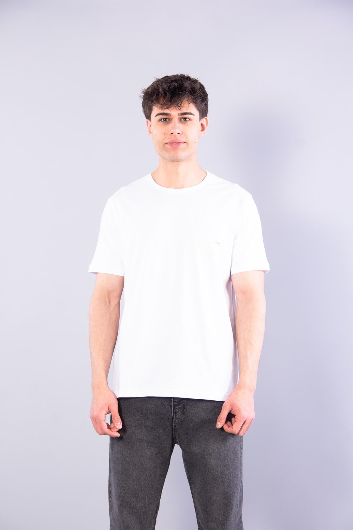 T-shirtmckanzie7410 Süprem Sol Göğsü Enjeksiyon Çizgi Baskılı Bisiklet Yaka T-shirtkadınerkek