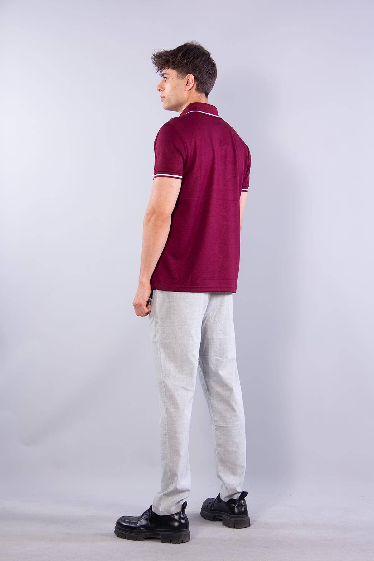 T-shirtmckanzie8261 Ayaklı Yaka Kol Ucu Çizgili Kısa Kol T-shirtkadınerkek