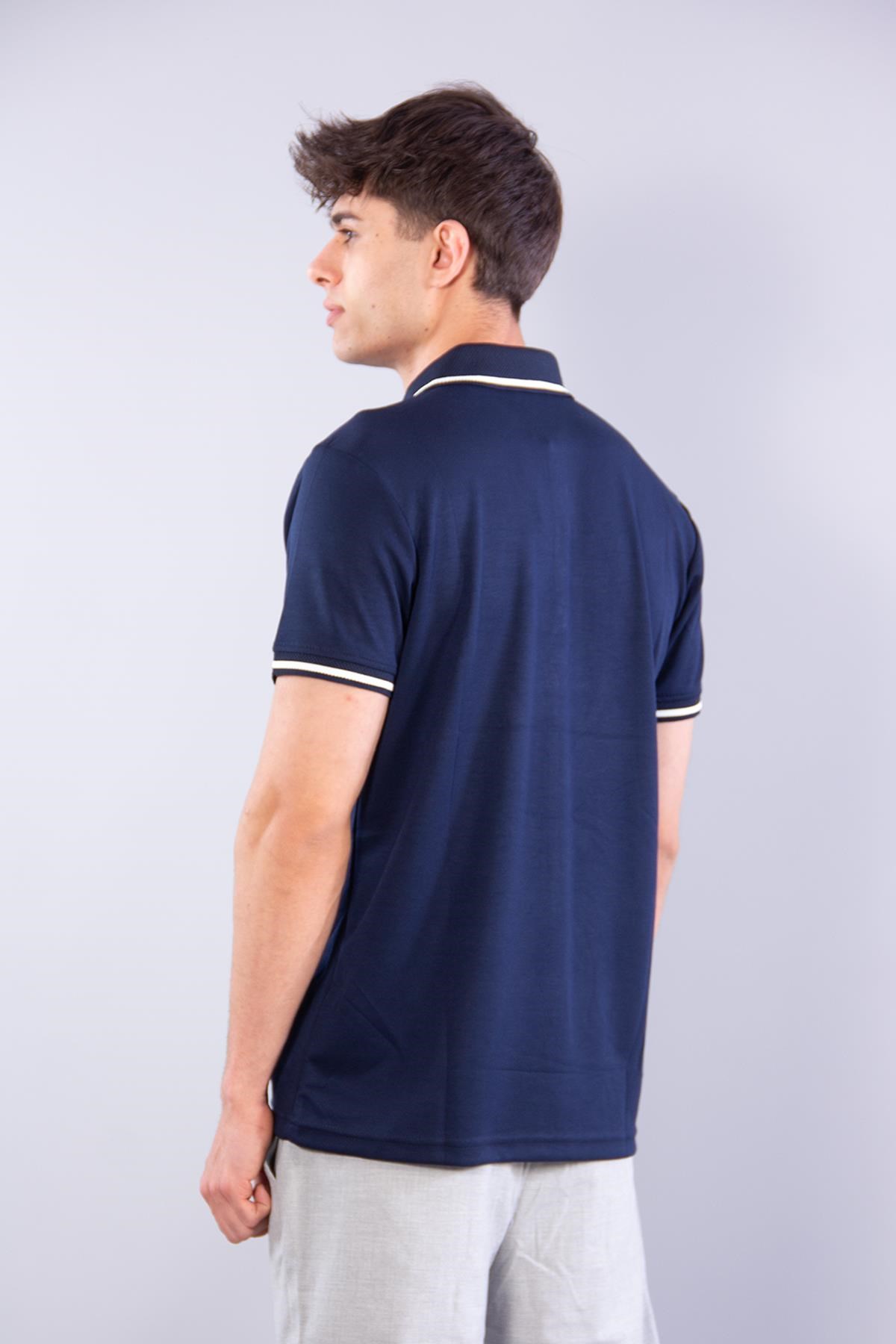 T-shirtmckanzie8261 Ayaklı Yaka Kol Ucu Çizgili Kısa Kol T-shirtkadınerkek