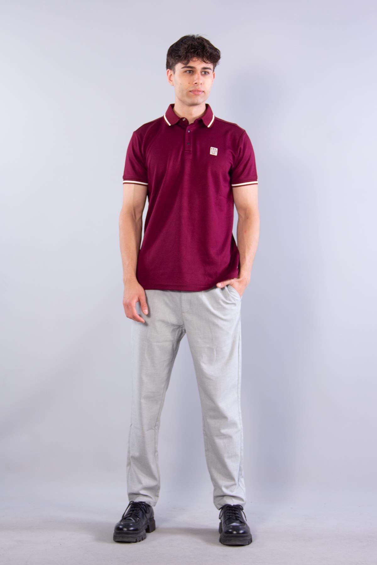 T-shirtmckanzie8261 Ayaklı Yaka Kol Ucu Çizgili Kısa Kol T-shirtkadınerkek