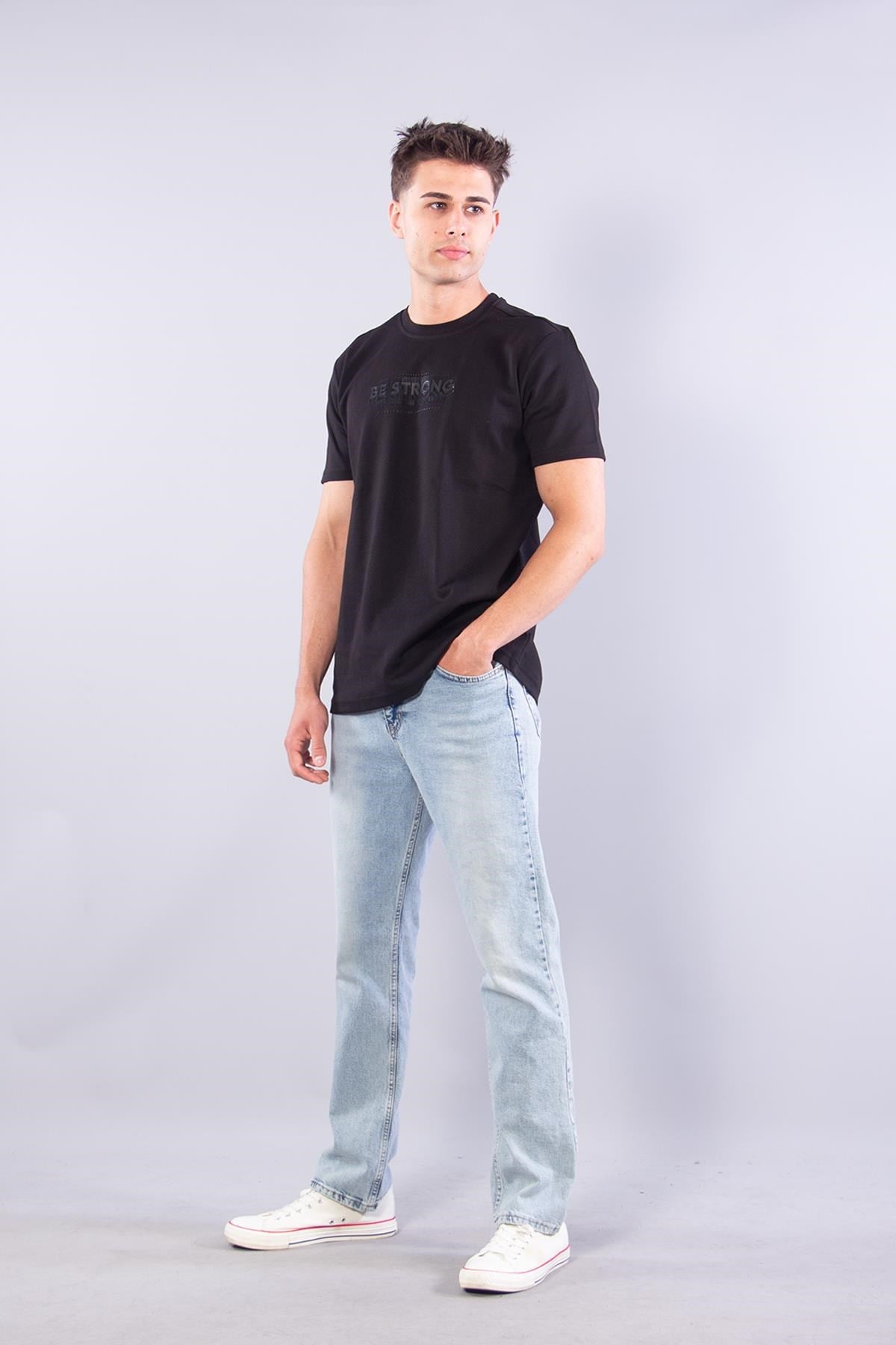 T-shirtmckanzie8321 Sıfır Yaka İnterlok Kumaş Be Strong T-shirtkadınerkek