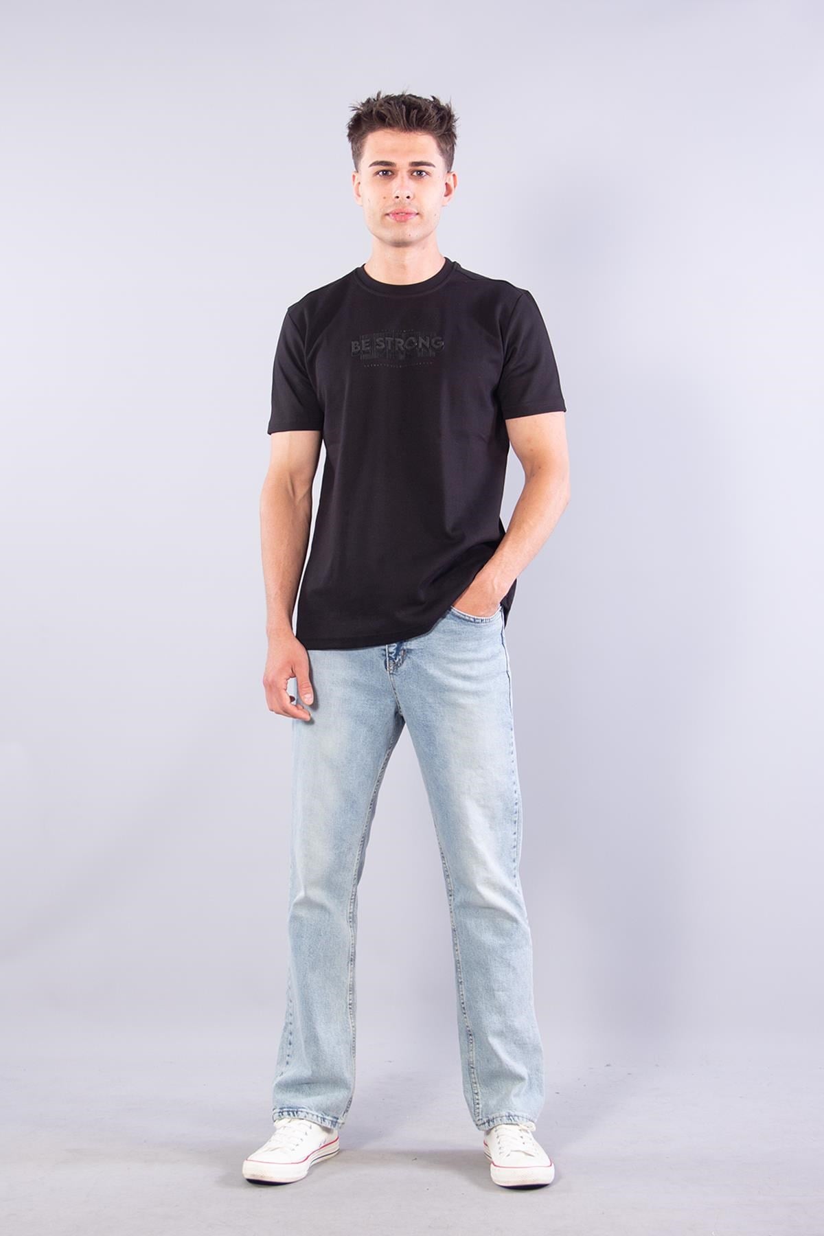 T-shirtmckanzie8321 Sıfır Yaka İnterlok Kumaş Be Strong T-shirtkadınerkek