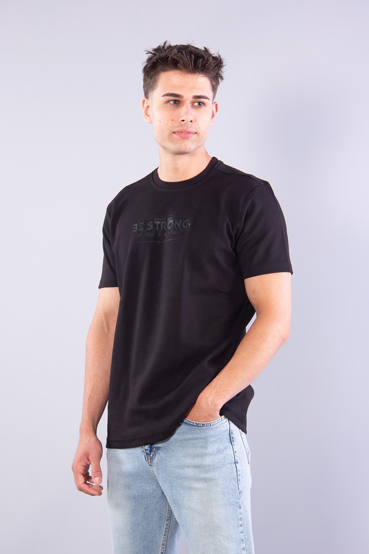 T-shirtmckanzie8321 Sıfır Yaka İnterlok Kumaş Be Strong T-shirtkadınerkek