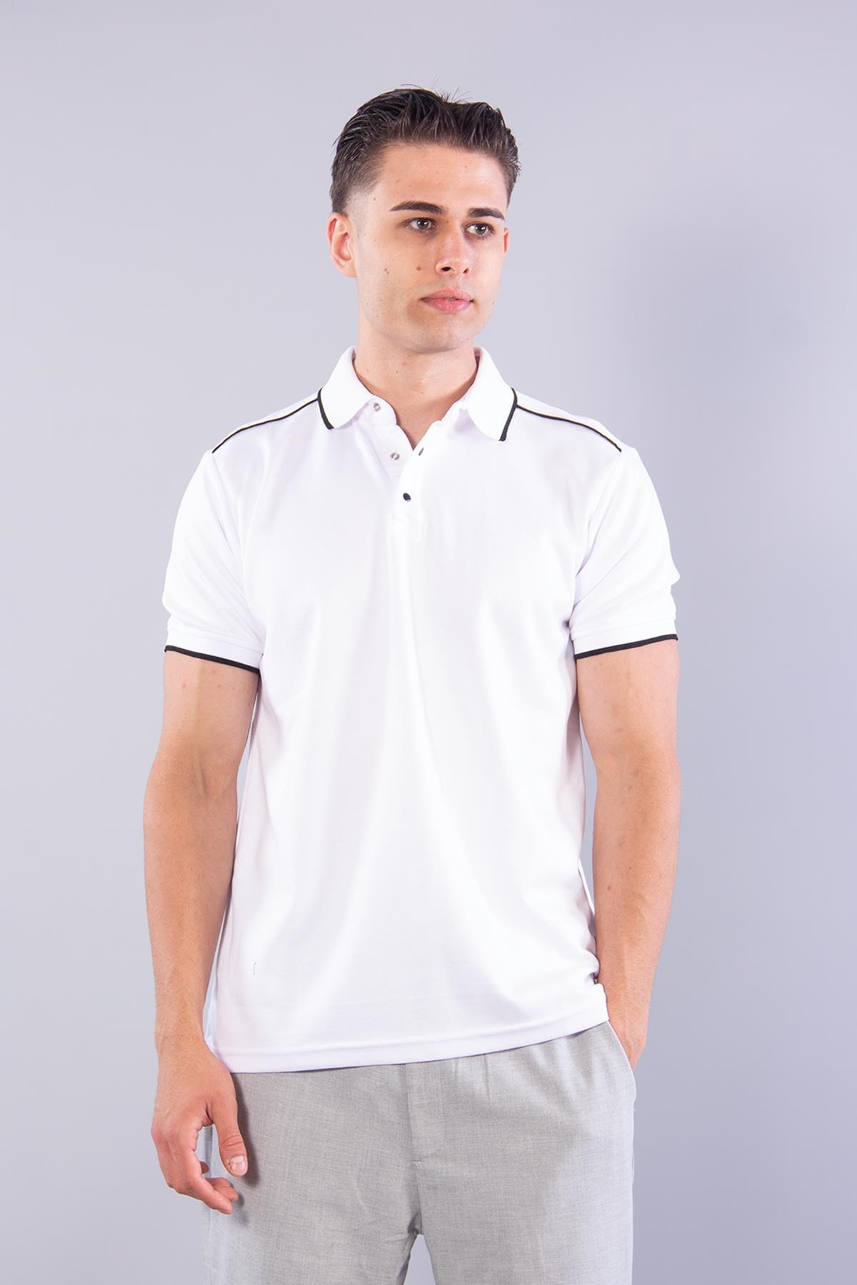 T-shirtmckanzie8328 Pike Modal Ayaklı Yaka Omuz Şeritli T-shirtkadınerkek