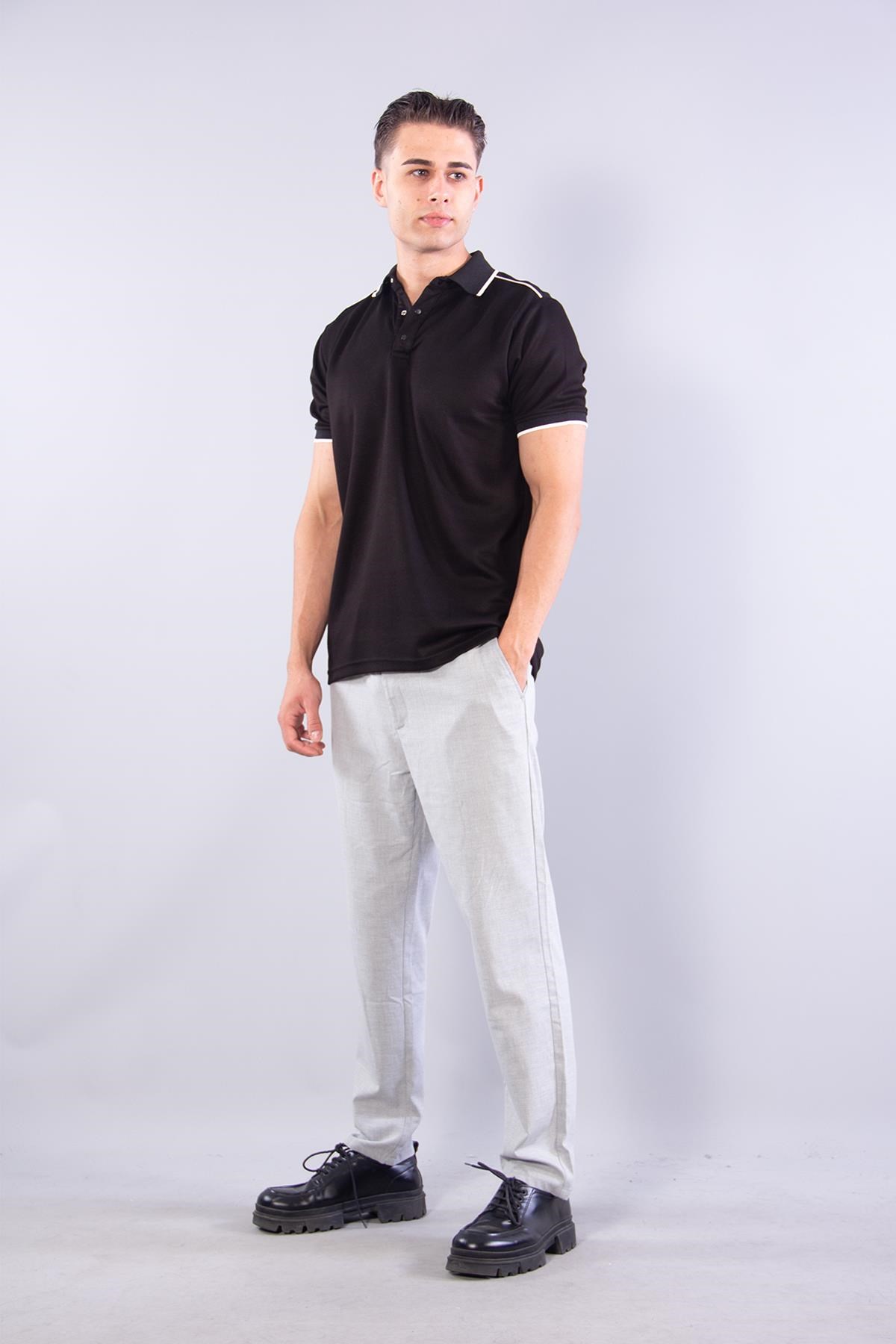 T-shirtmckanzie8328 Pike Modal Ayaklı Yaka Omuz Şeritli T-shirtkadınerkek