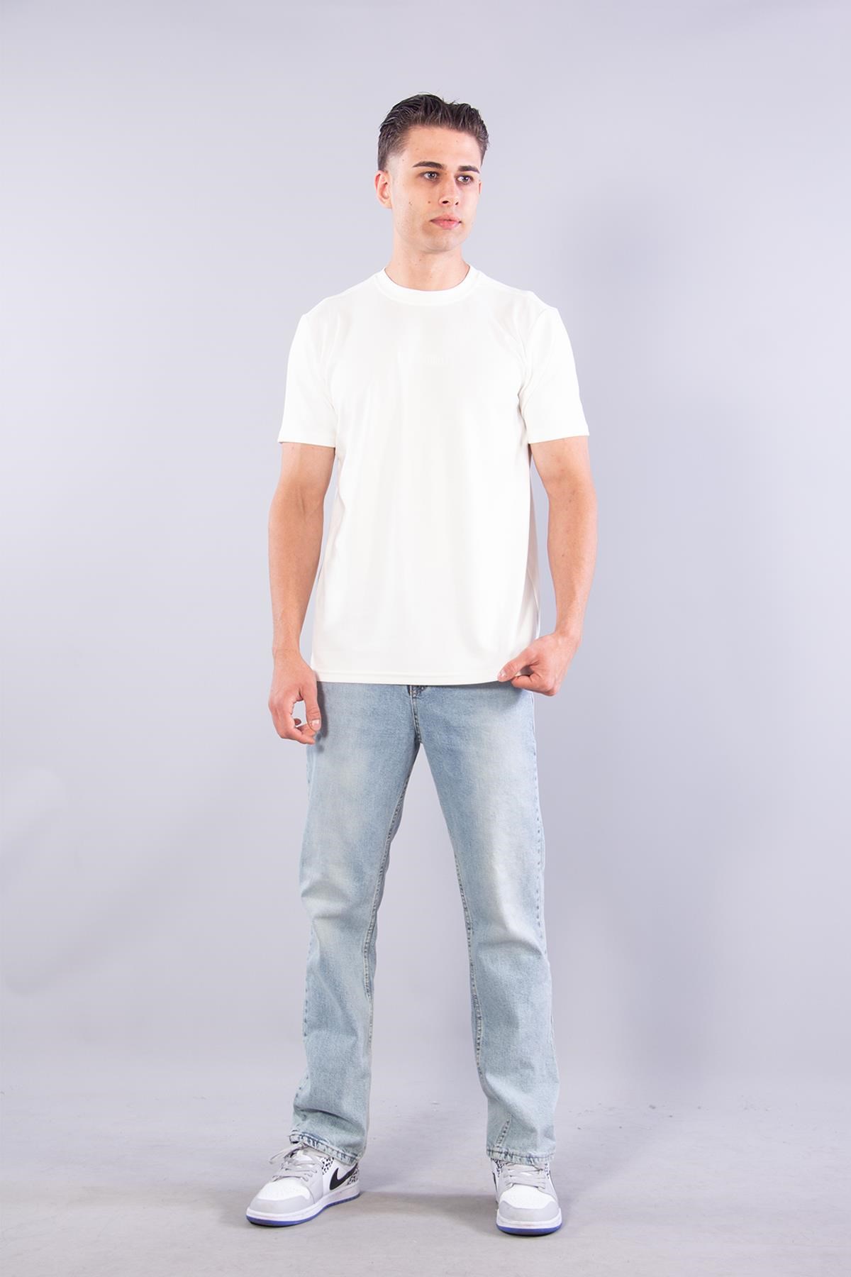 T-shirtmckanzie8337 Sıfır Yaka Fitilli Modal T-shirtkadınerkek