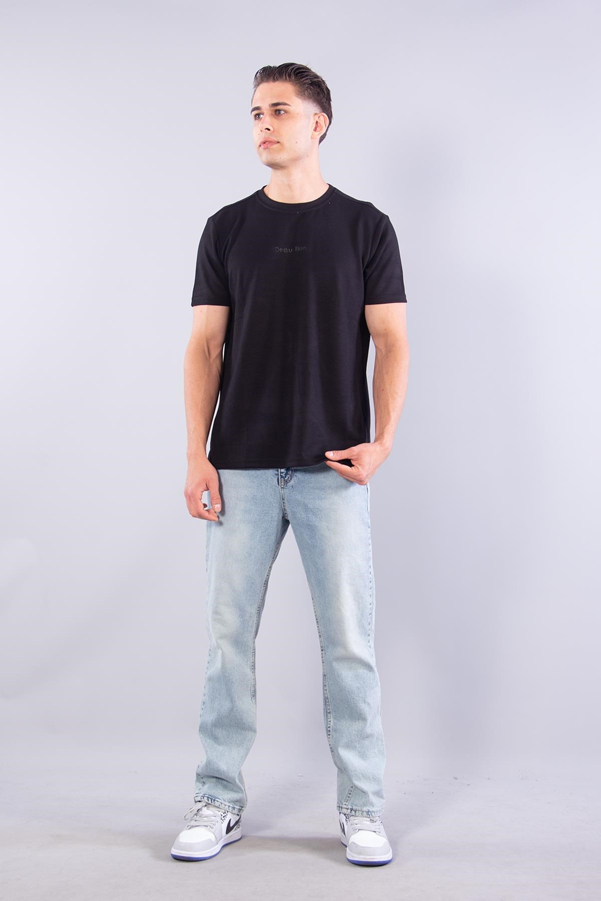 T-shirtmckanzie8337 Sıfır Yaka Fitilli Modal T-shirtkadınerkek