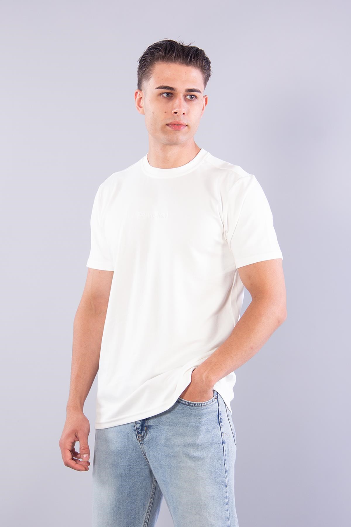 T-shirtmckanzie8337 Sıfır Yaka Fitilli Modal T-shirtkadınerkek