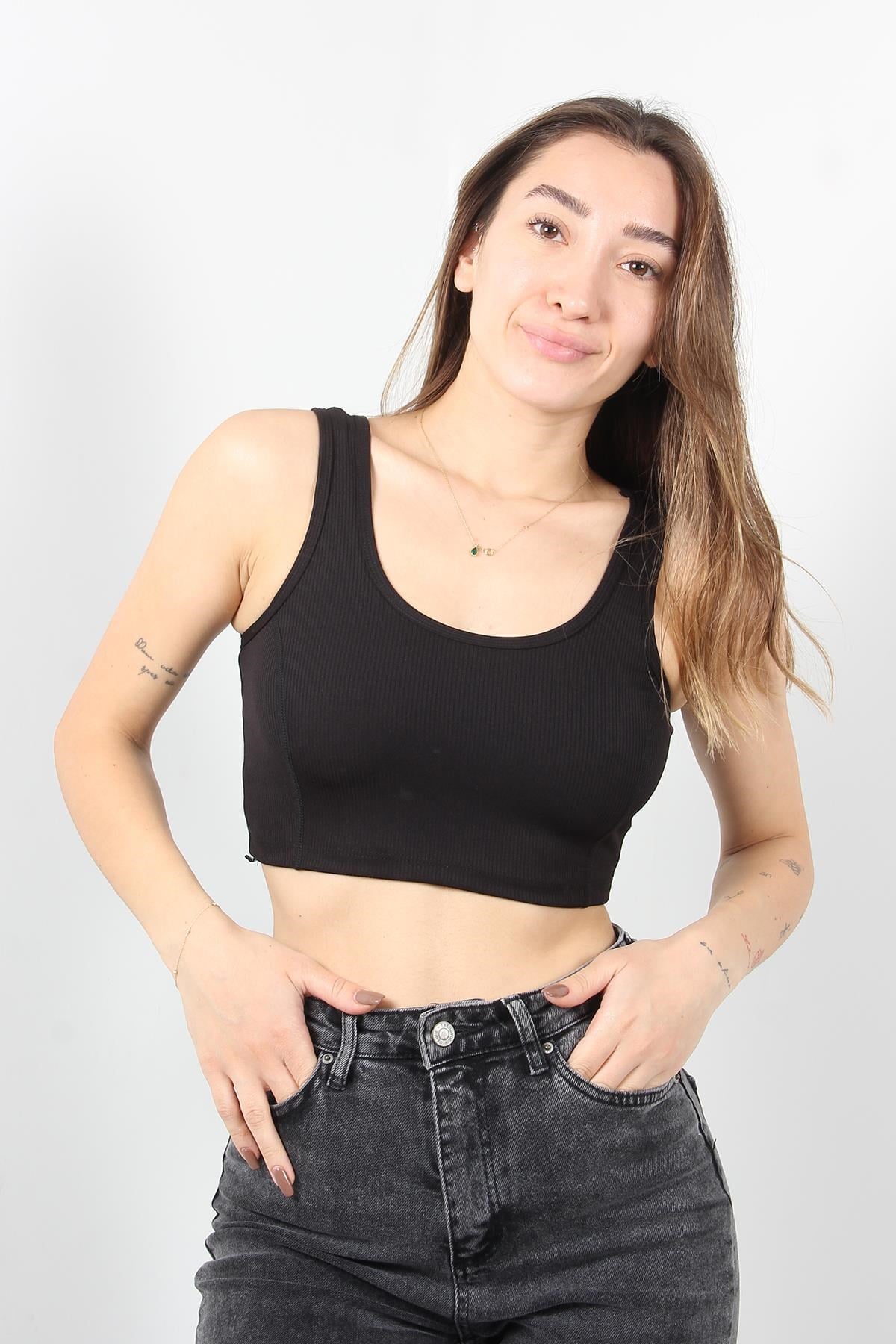 Büstiyer / Atletmckanzie9035 Fitilli Kalın Askılı Halter Yaka Büstiyerkadınerkek
