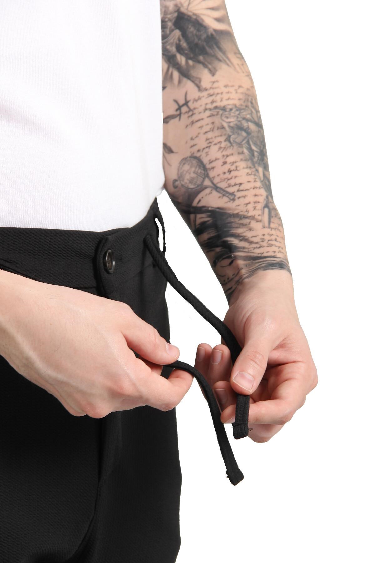 Pantolonmckanzie939 Tırtıklı Kumaş Beli Lastikli Pantolonkadınerkek