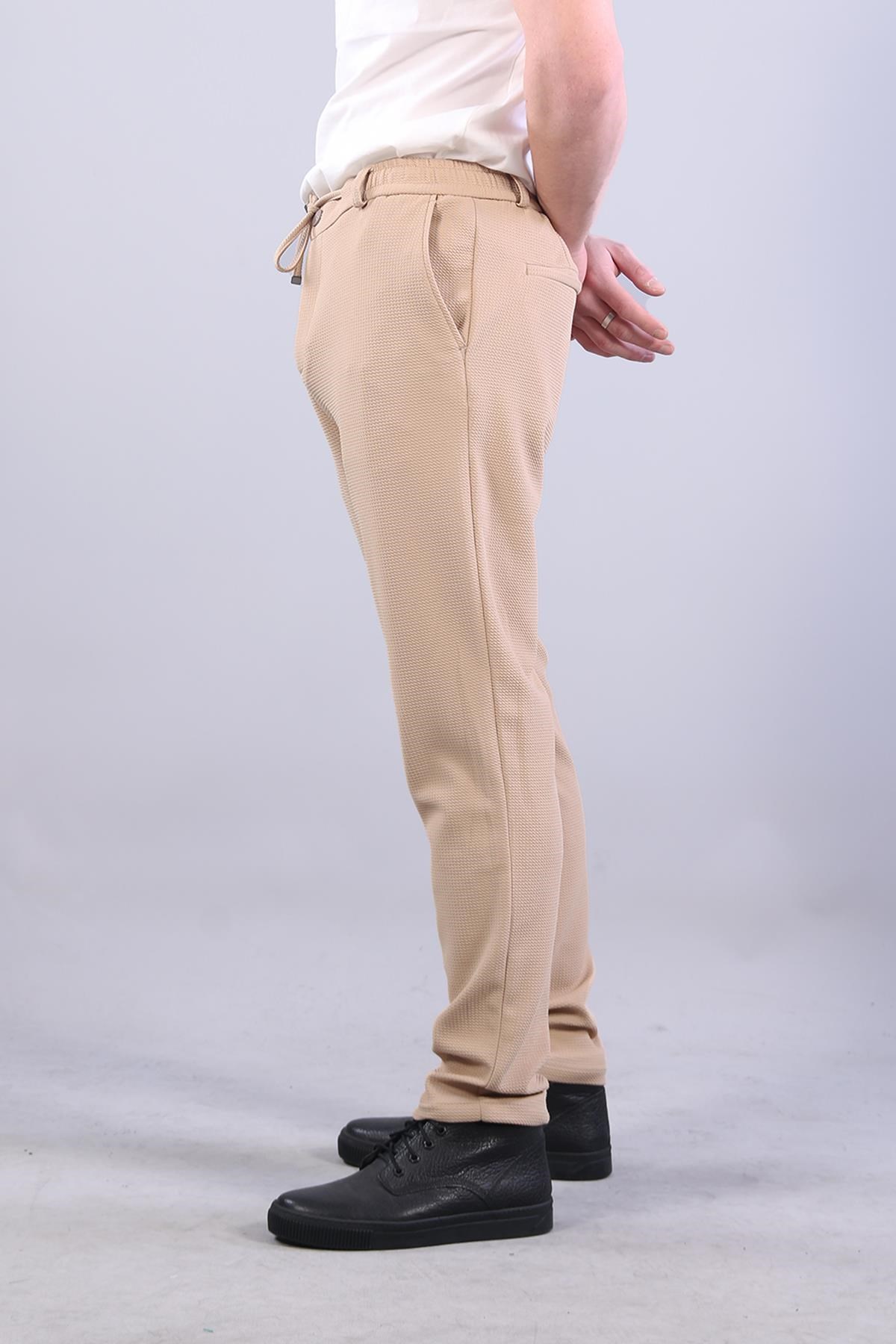 Pantolonmckanzie939 Tırtıklı Kumaş Beli Lastikli Pantolonkadınerkek