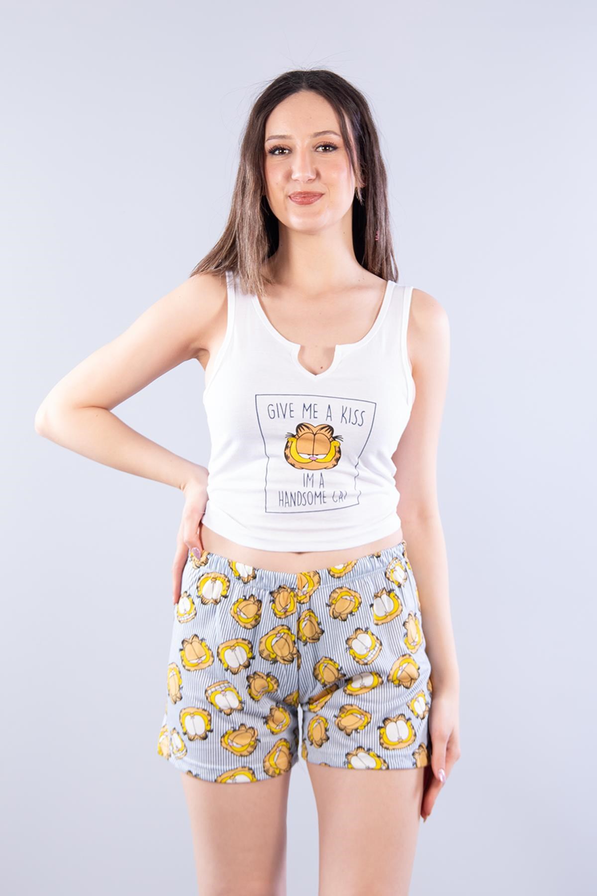 Pijama TakımımckanzieAskılı Şortlu Pijama Takımıkadınerkek