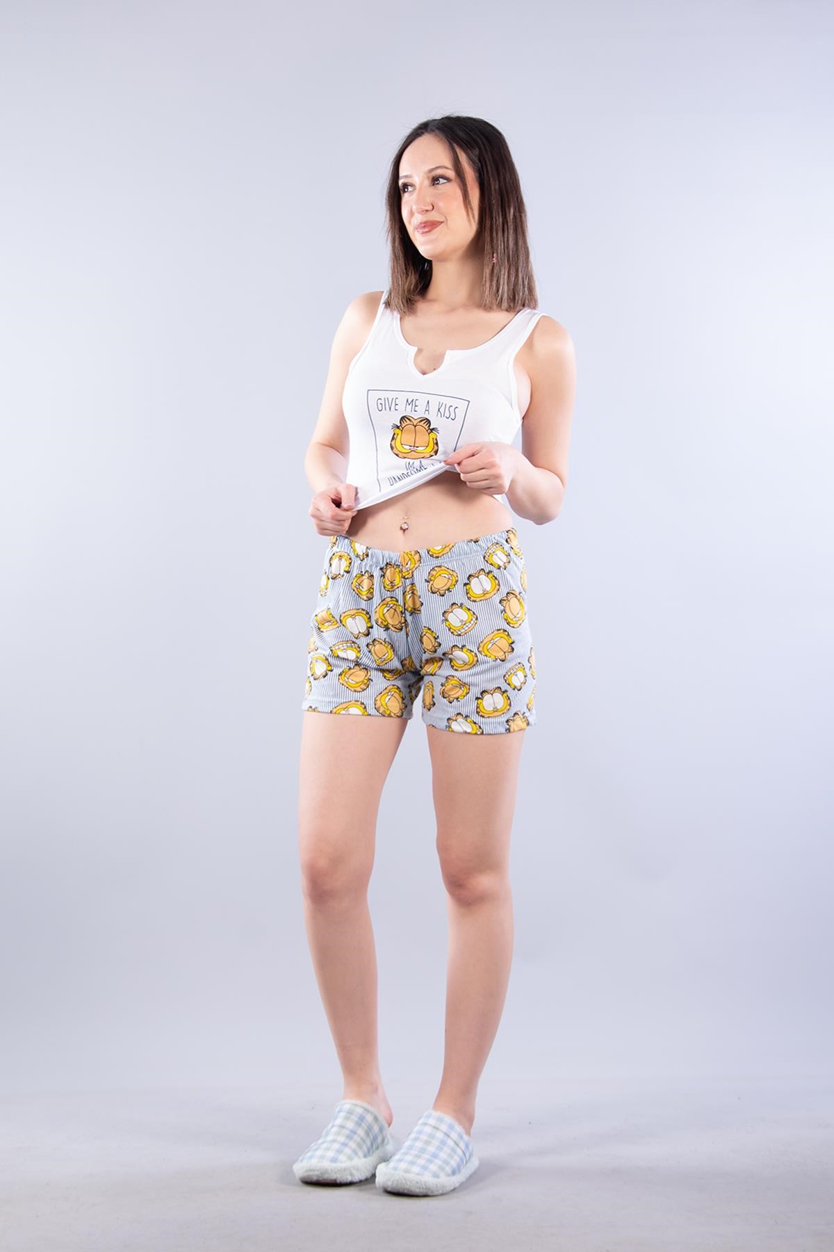 Pijama TakımımckanzieAskılı Şortlu Pijama Takımıkadınerkek