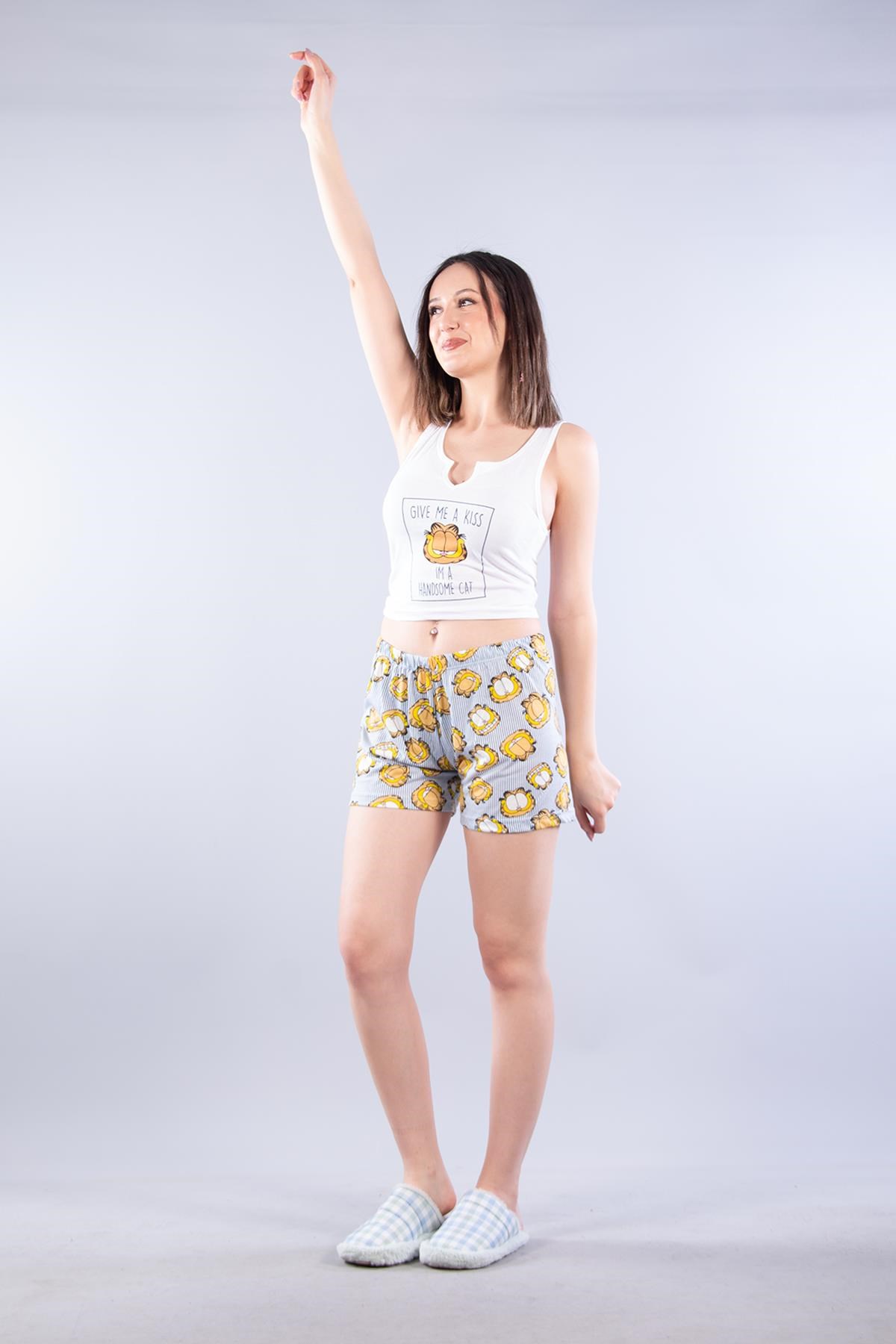 Pijama TakımımckanzieAskılı Şortlu Pijama Takımıkadınerkek