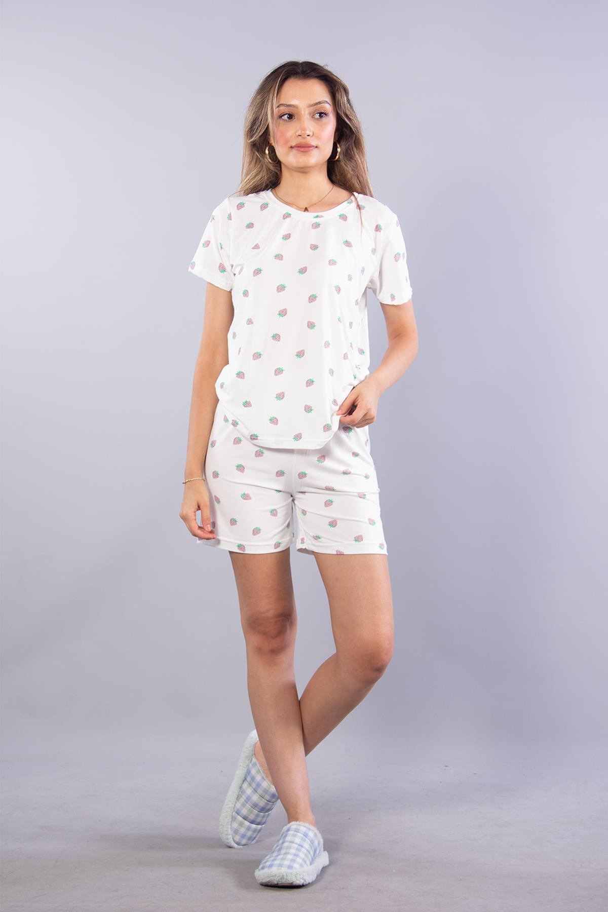 Pijama TakımımckanzieKısa Kol Üst Şort Alt Pijama Takımıkadınerkek