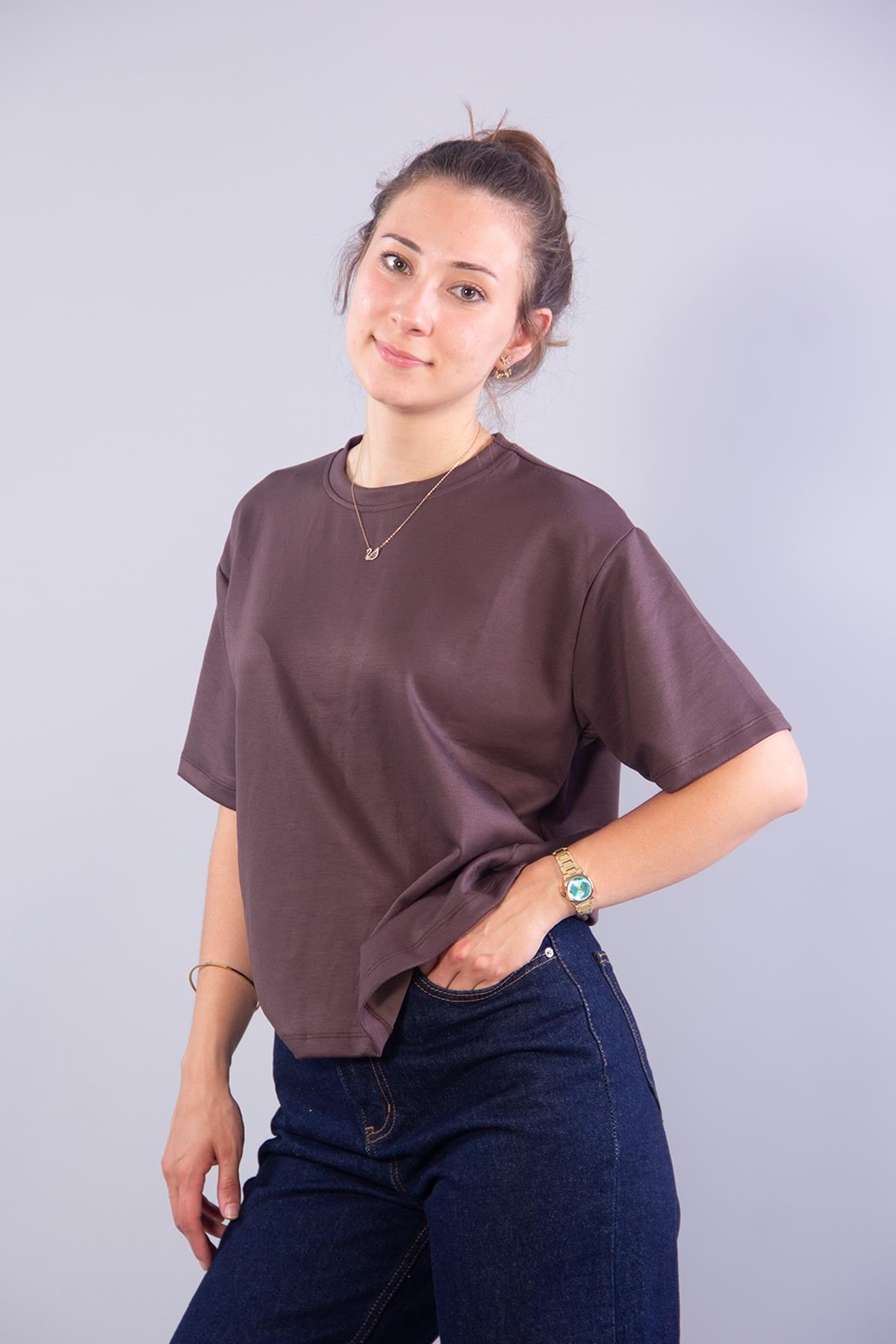 T-shirtmckanzieMS1878 Hafif Dalgıç Kumaş O Yaka T-shirtkadınerkek
