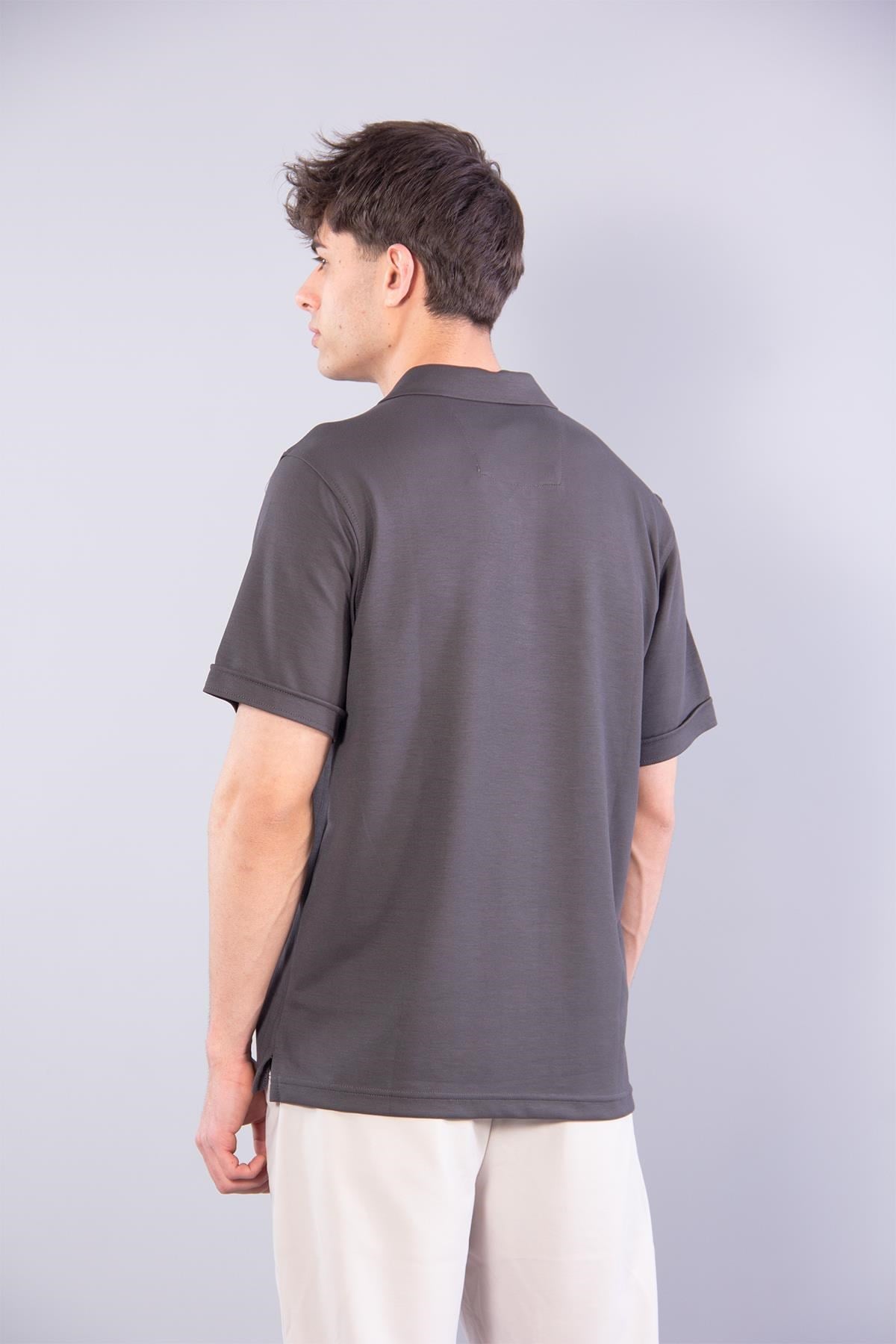 T-shirtmckanzieV7180 Modal Polo Yaka Düğmeli Kendinden Şeritli T-shirtkadınerkek