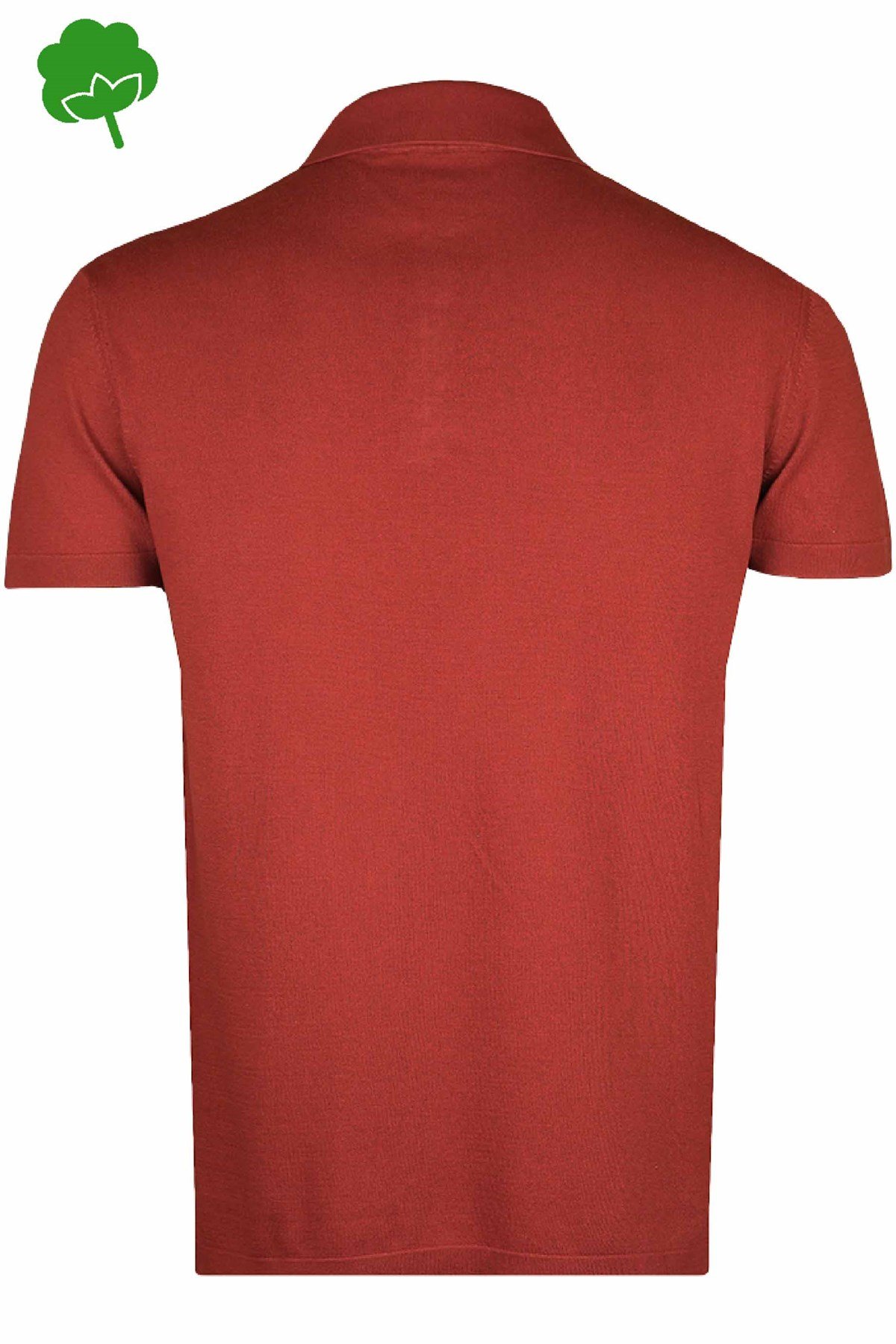 %100 Pamuk Kiremit Çıtçıtlı Polo Yaka Triko Tişört