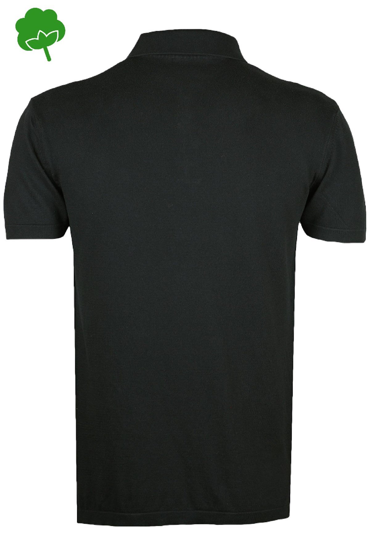 %100 Pamuk Siyah Çıtçıtlı Polo Yaka Triko Tişört