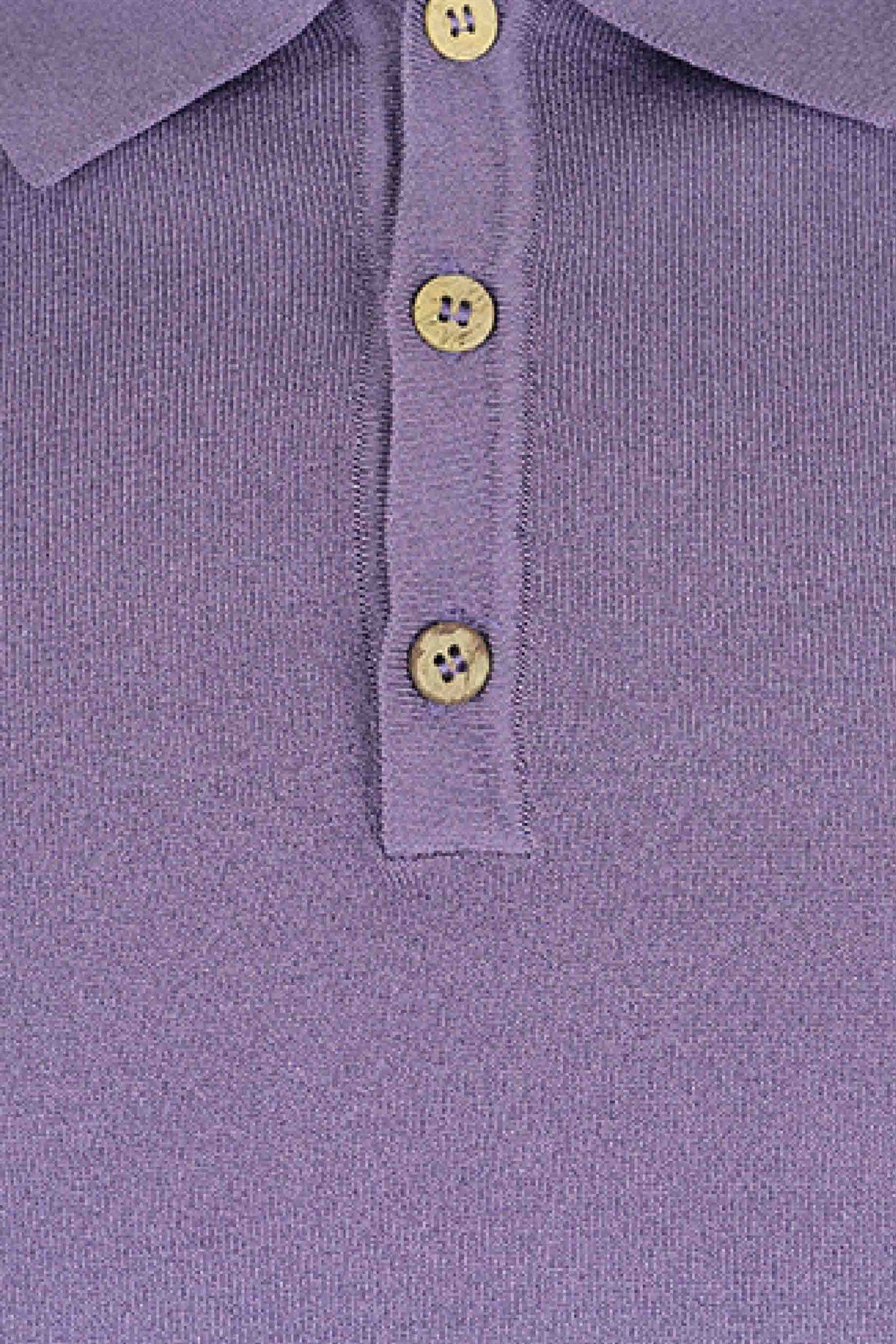 Basic Menekşe Polo Triko Tişört