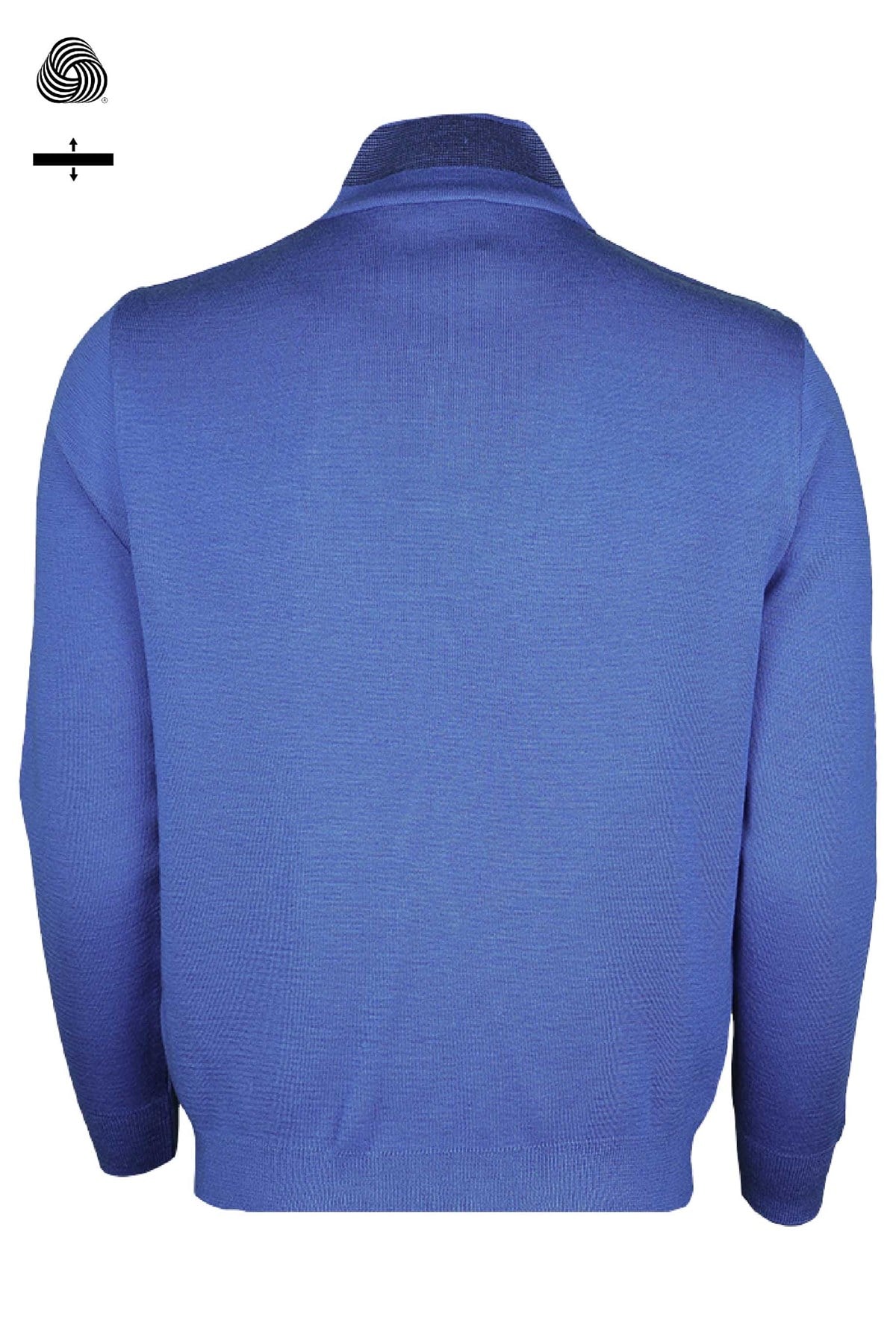 Neyir Triko Çelik Örme Regular Fit Kalıp Yünlü Saks Fermuarlı Tasarım Triko Kazak