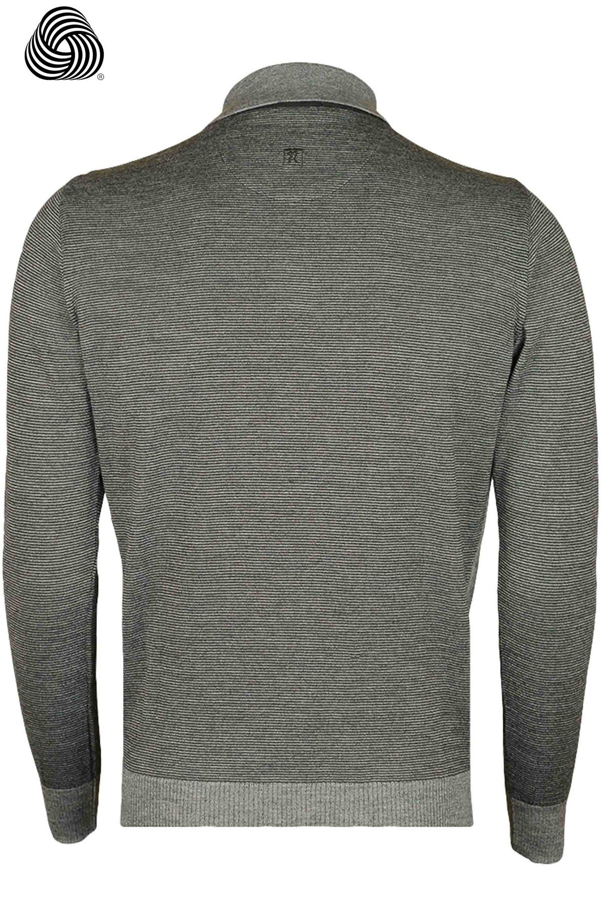 Neyir Triko Regular Fit Kalıp Orta Gri Polo Yaka Tasarım Triko