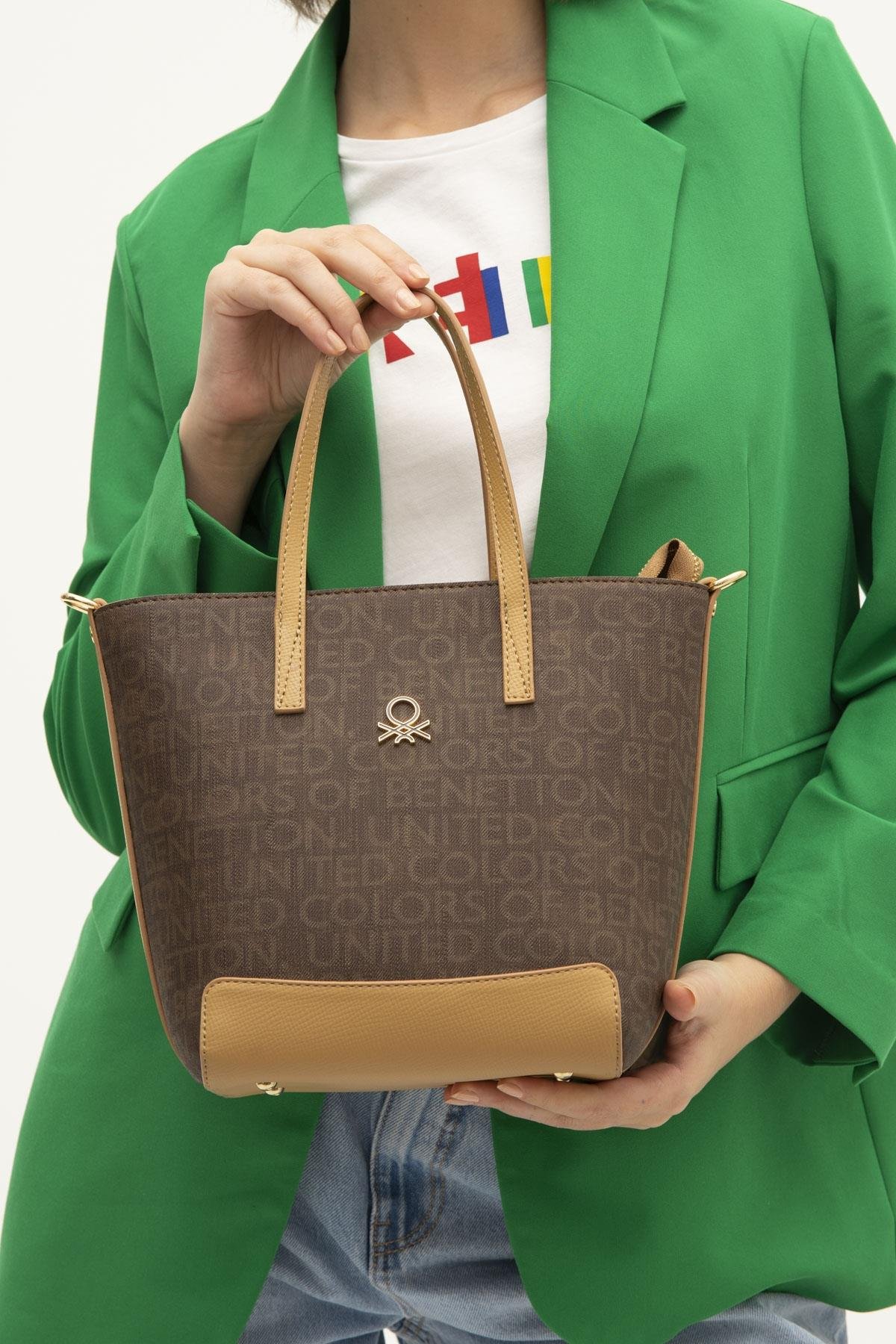 57-1331-4-KAHVE/A.CAMEL1331 Kahve Benetton Kadın Kol Çantası