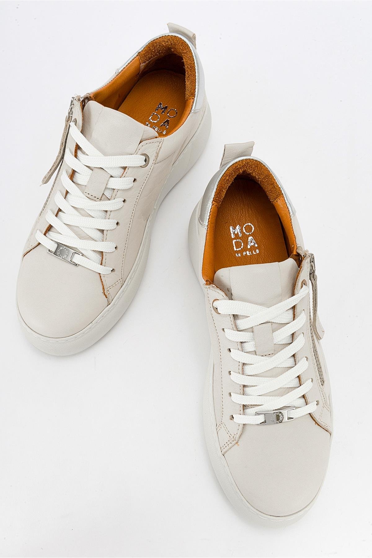116-198135-1-BEJALLIE Bej Hakiki Deri Kadın Sneakers