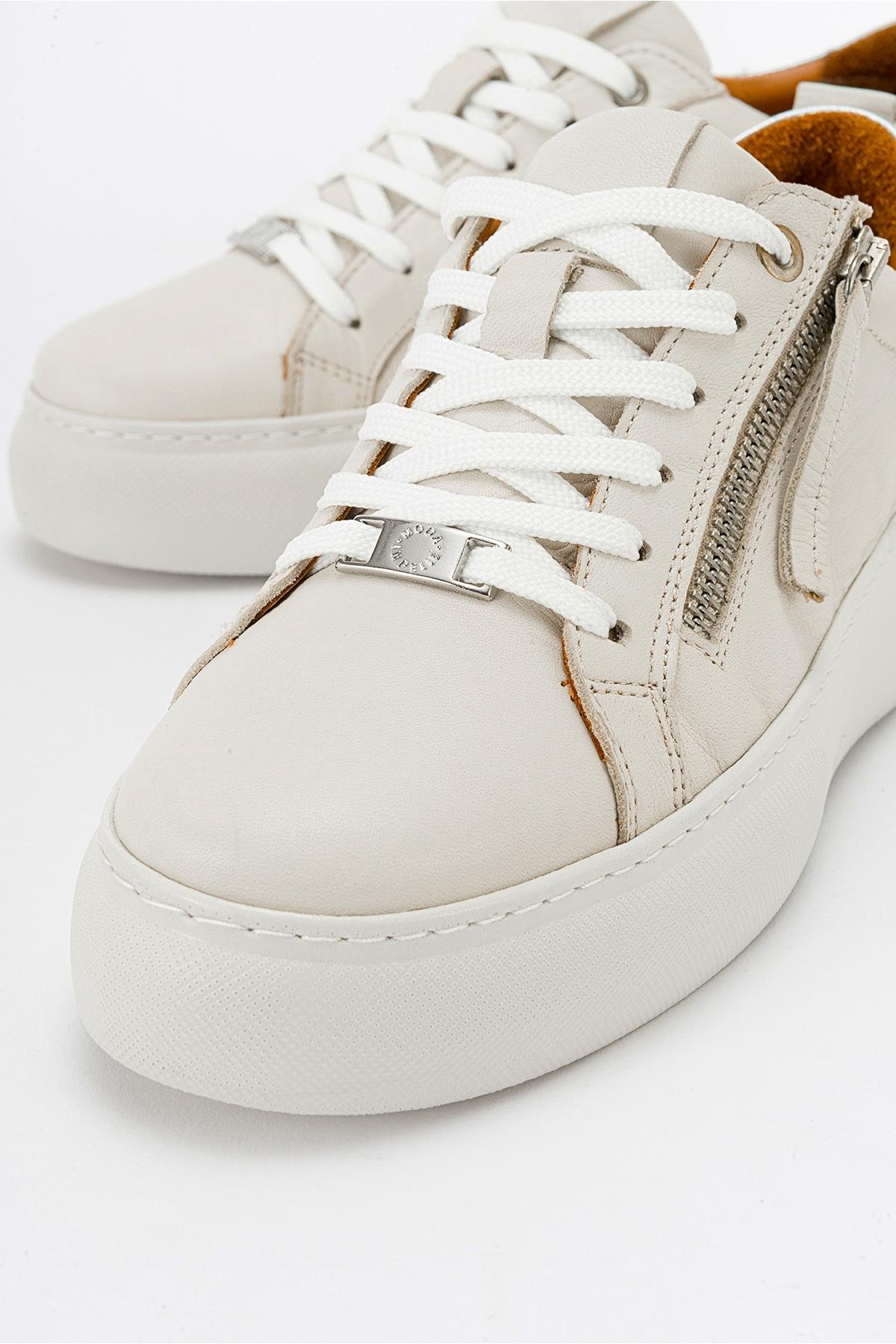 116-198135-1-BEJALLIE Bej Hakiki Deri Kadın Sneakers