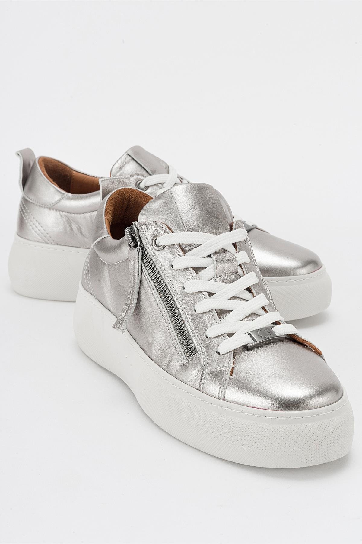 116-198135-2-PLATINALLIE Platin Hakiki Deri Kadın Sneakers