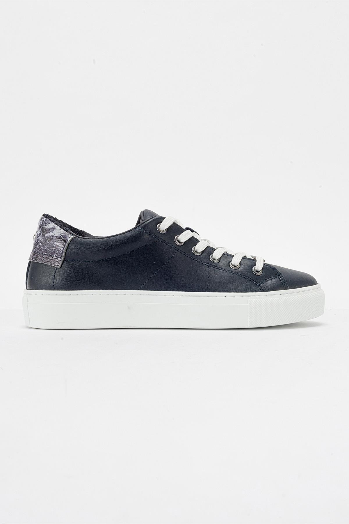 116-240056-1-LACIVERTAYVERIE Lacivert Hakiki Deri Kadın Sneakers
