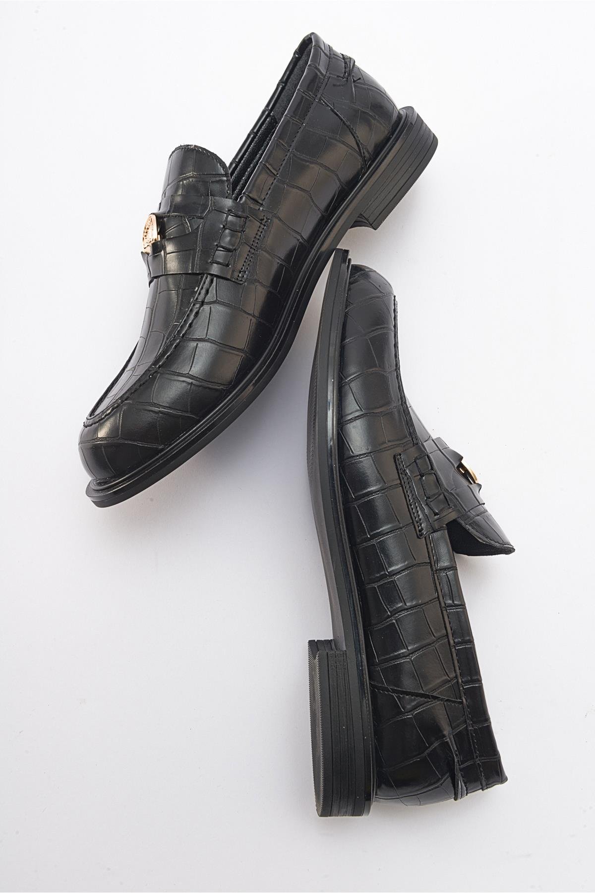 222-23023-2-SIYAH BASKIBLOSS Siyah Baskı Kadın Loafer