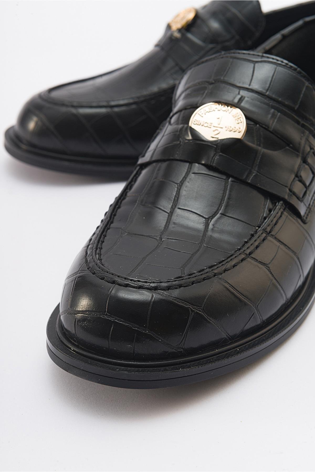 222-23023-2-SIYAH BASKIBLOSS Siyah Baskı Kadın Loafer