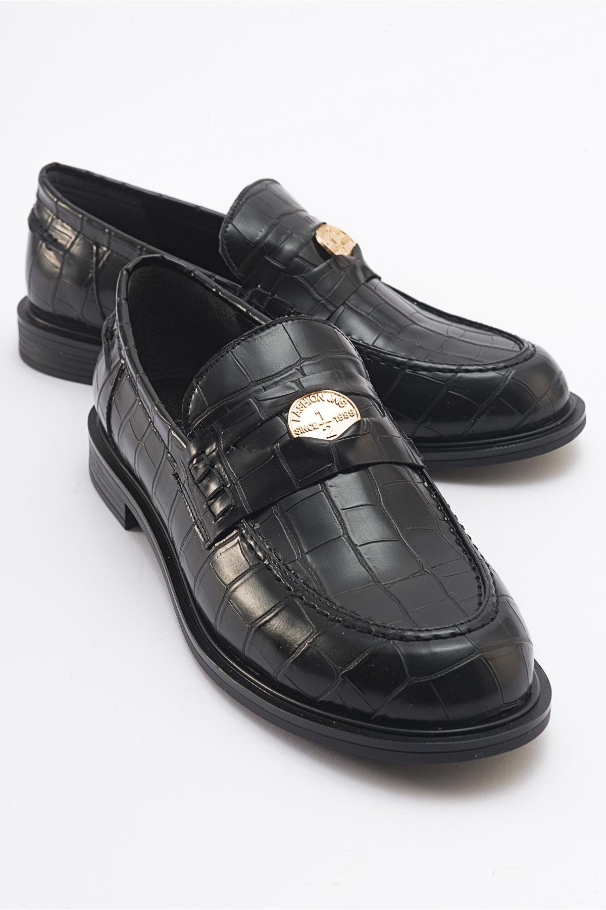 222-23023-2-SIYAH BASKIBLOSS Siyah Baskı Kadın Loafer