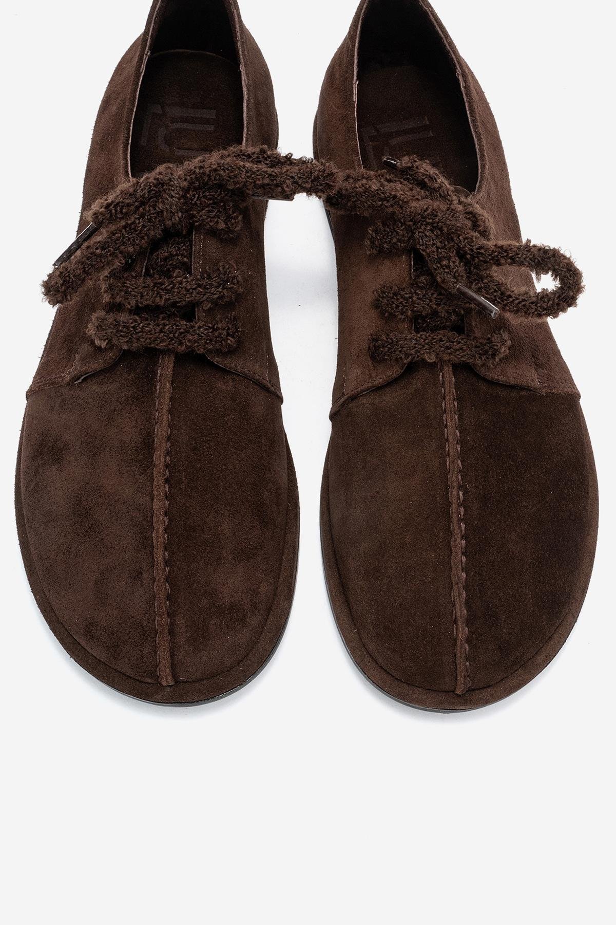 184-2621-4-KAHVERENGI SUETDENORA Kahverengi Süet Hakiki Deri Kadın Günlük Ayakkabı