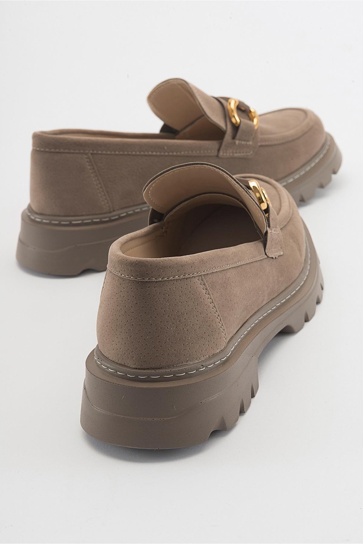 46-271-3-KOYU BEJ SUETFRAS Koyu Bej Süet Kadın Loafer