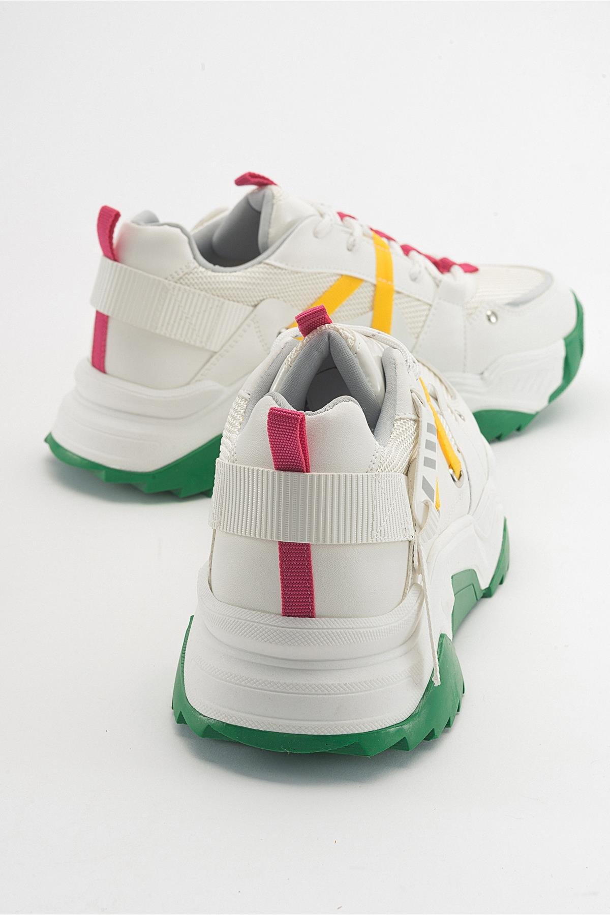 98-65160-5-BEYAZ/FUSYALEONA Beyaz Fuşya Kadın Spor Sneakers