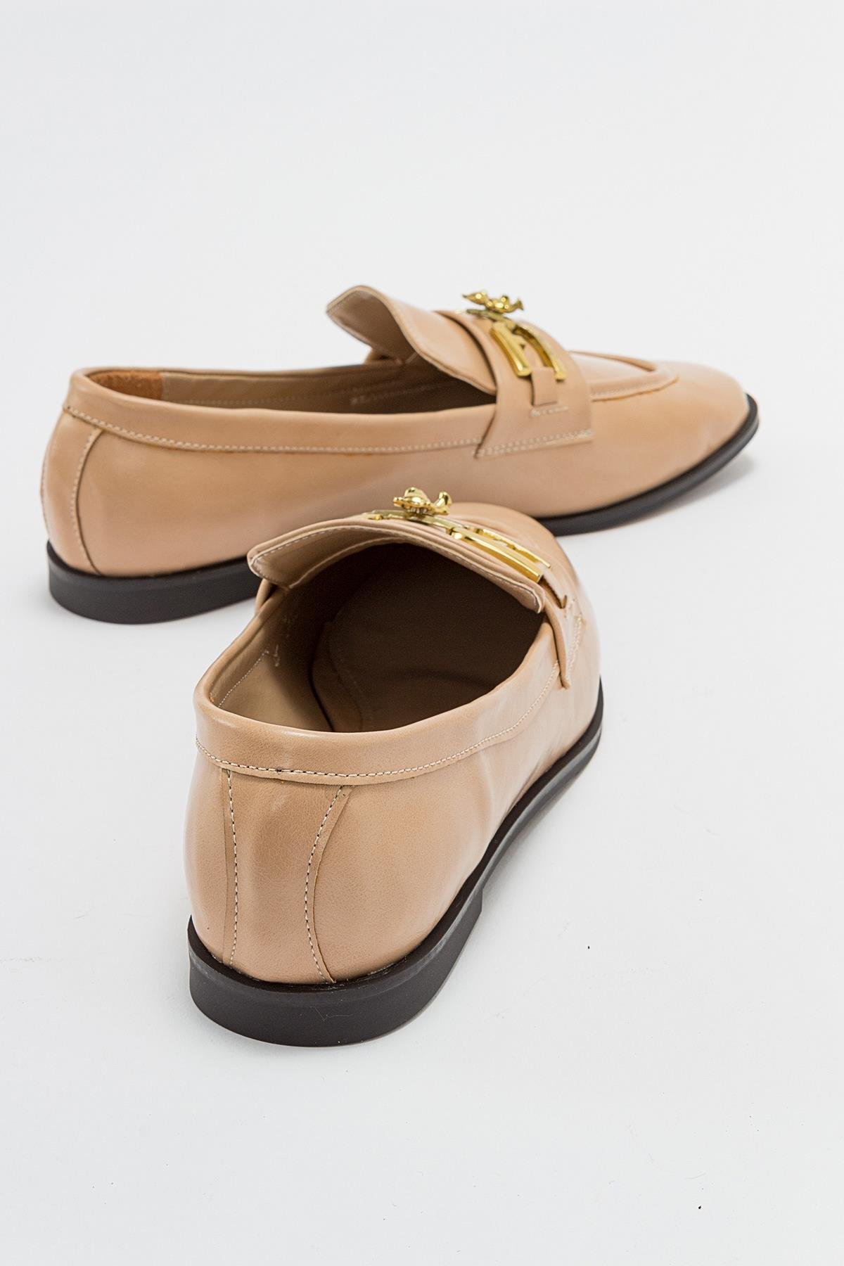124-3374-2-BEJ CILTLOUR Bej Cilt Kadın Loafer