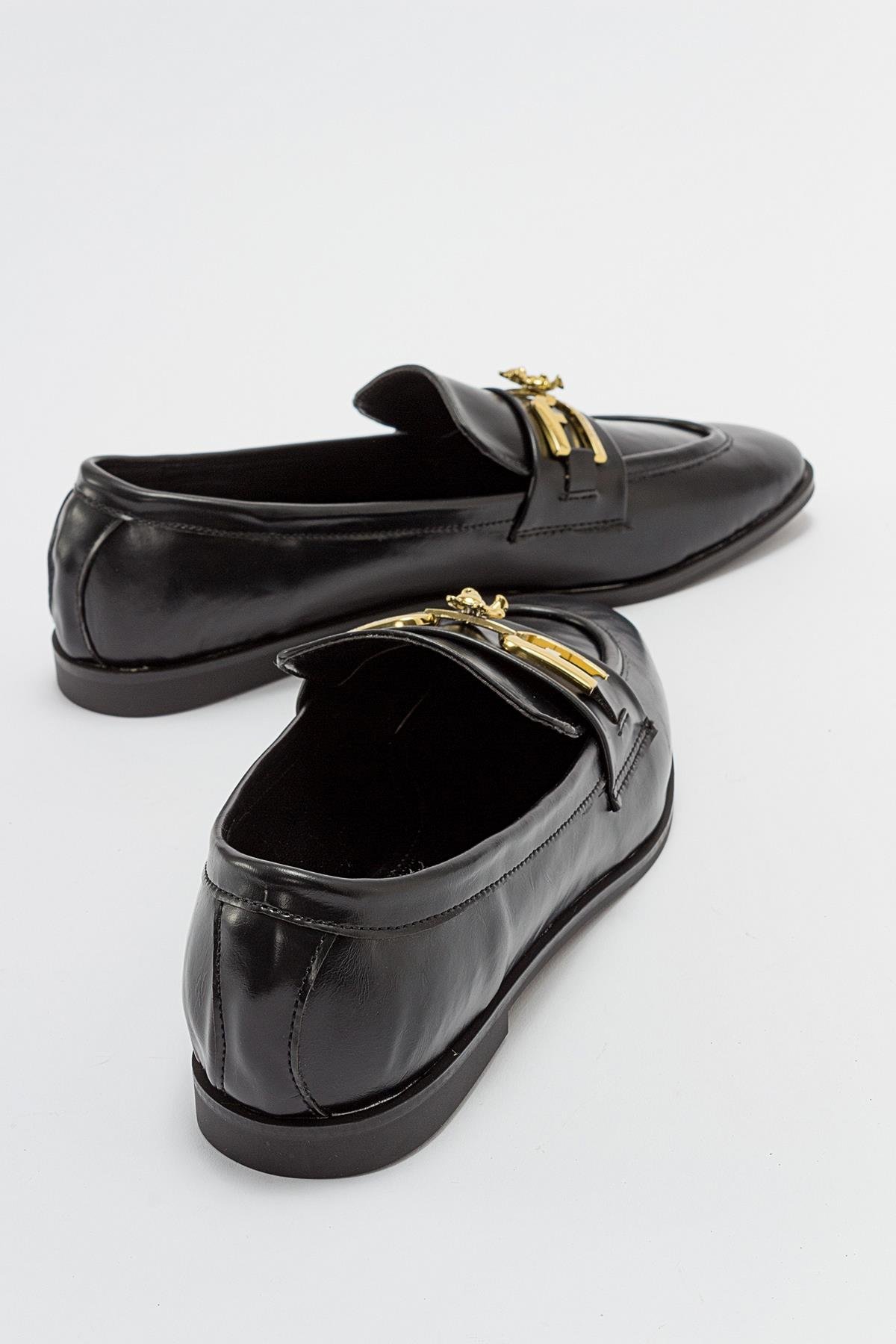 124-3374-1-SIYAH CILTLOUR Siyah Cilt Kadın Loafer