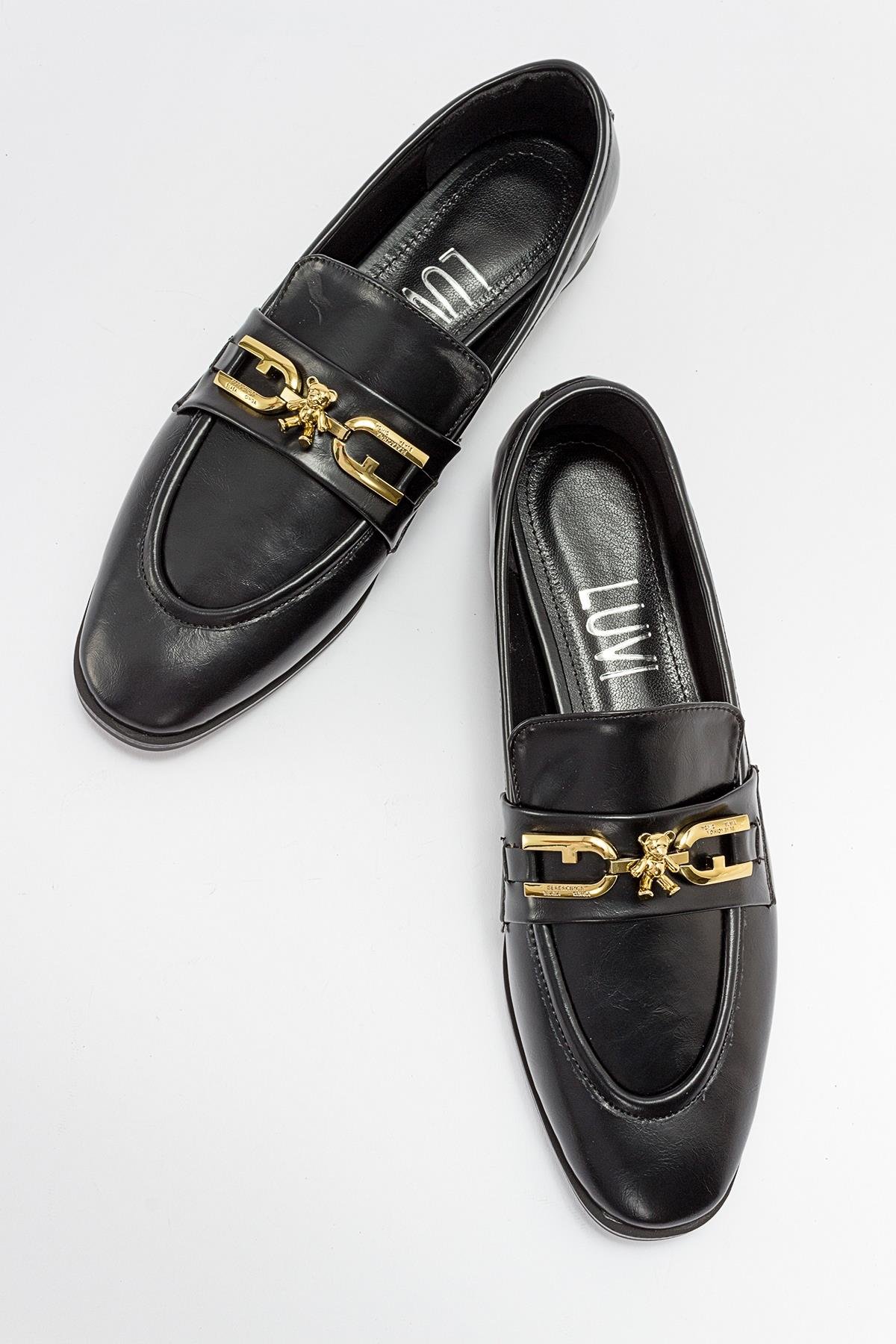 124-3374-1-SIYAH CILTLOUR Siyah Cilt Kadın Loafer