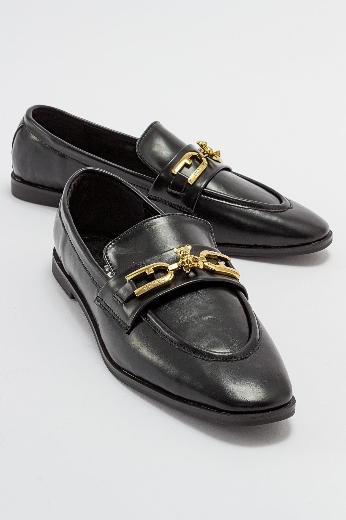 124-3374-1-SIYAH CILTLOUR Siyah Cilt Kadın Loafer