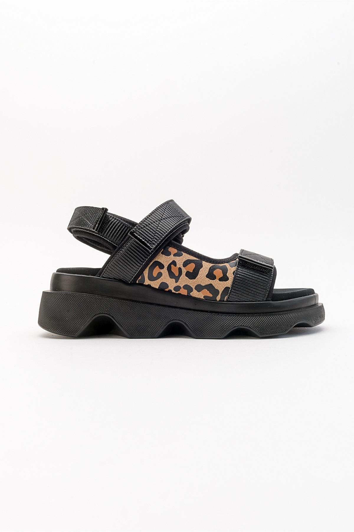 98-233527-1-SIYAH DESENLITEDY Siyah Desenli Kadın Sandalet