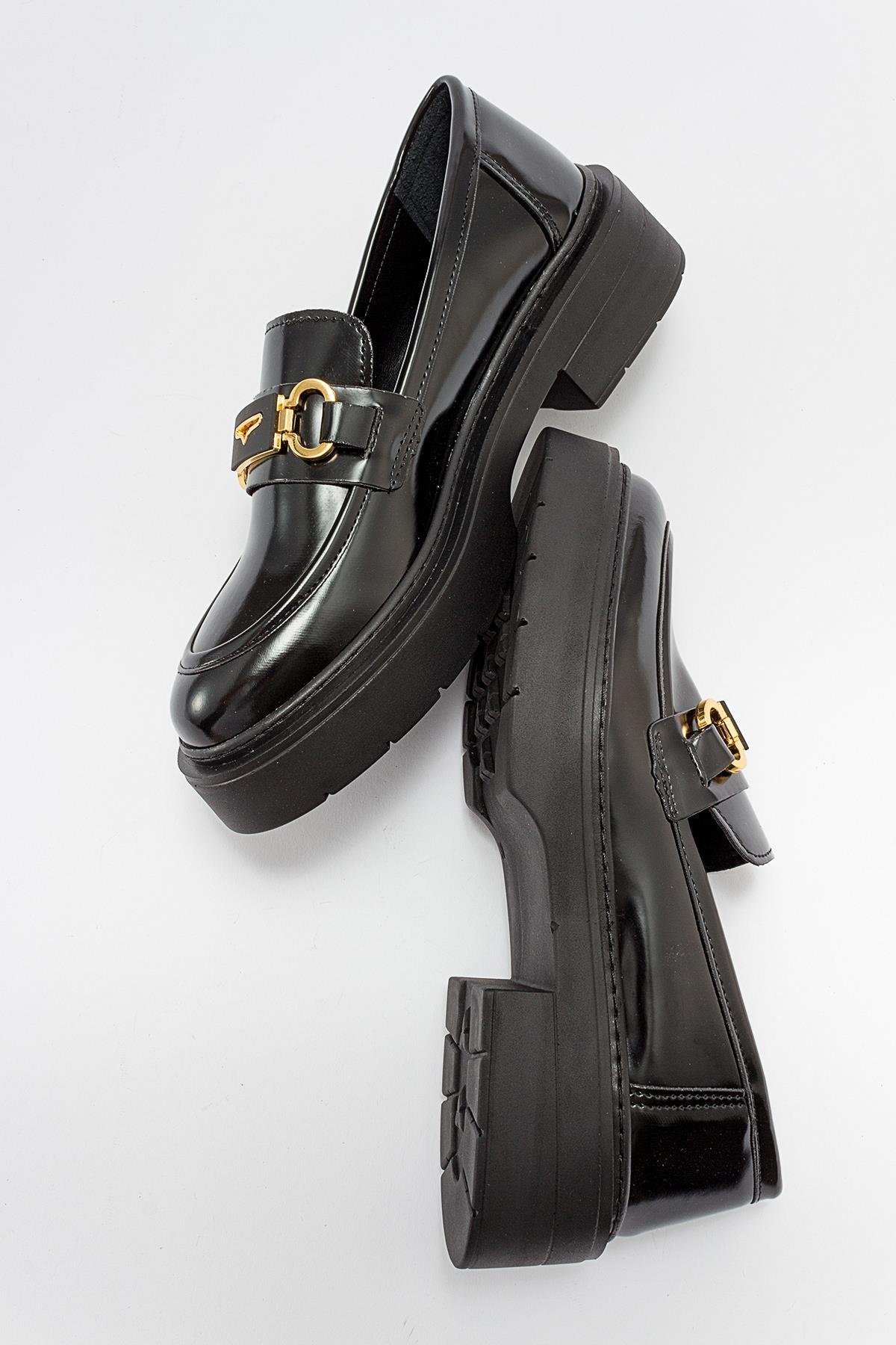 46-5003-1-SIYAH ACMAUNTE Siyah Açma Kadın Loafer
