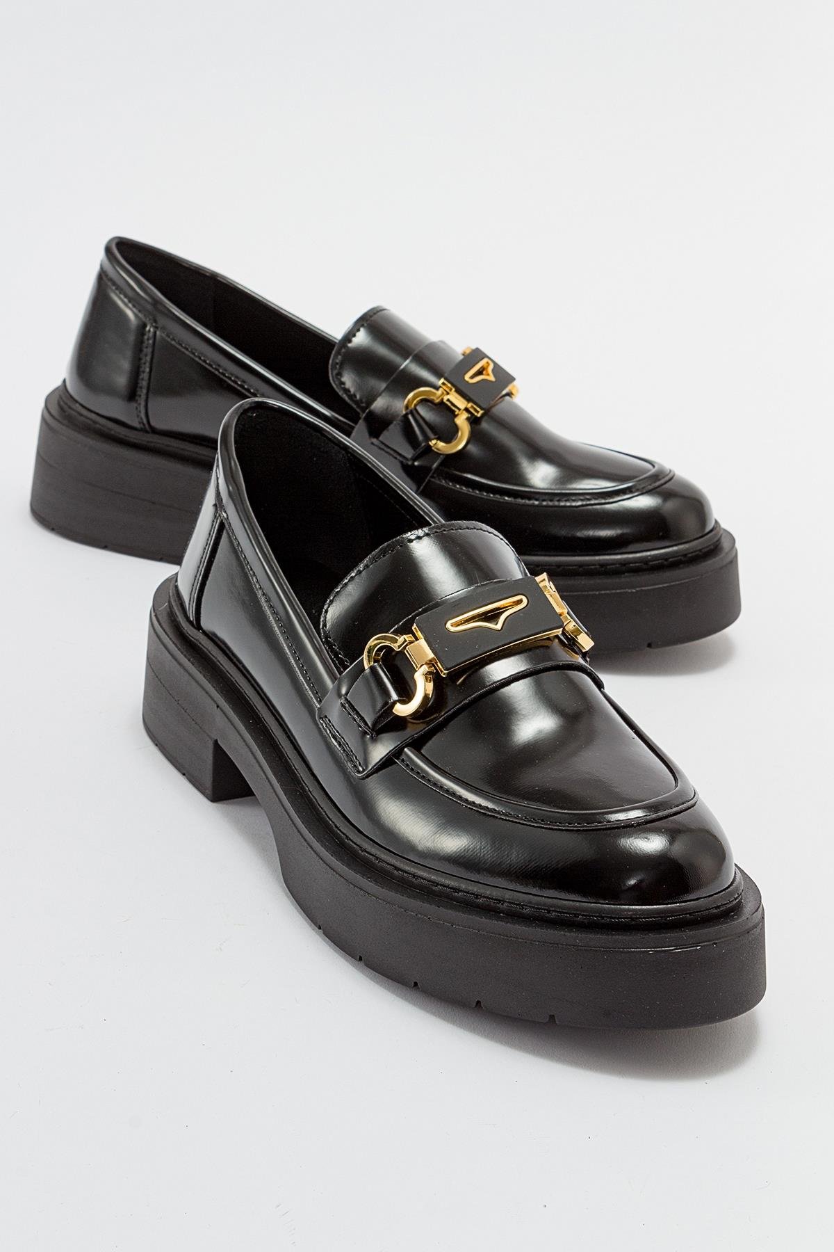 46-5003-1-SIYAH ACMAUNTE Siyah Açma Kadın Loafer