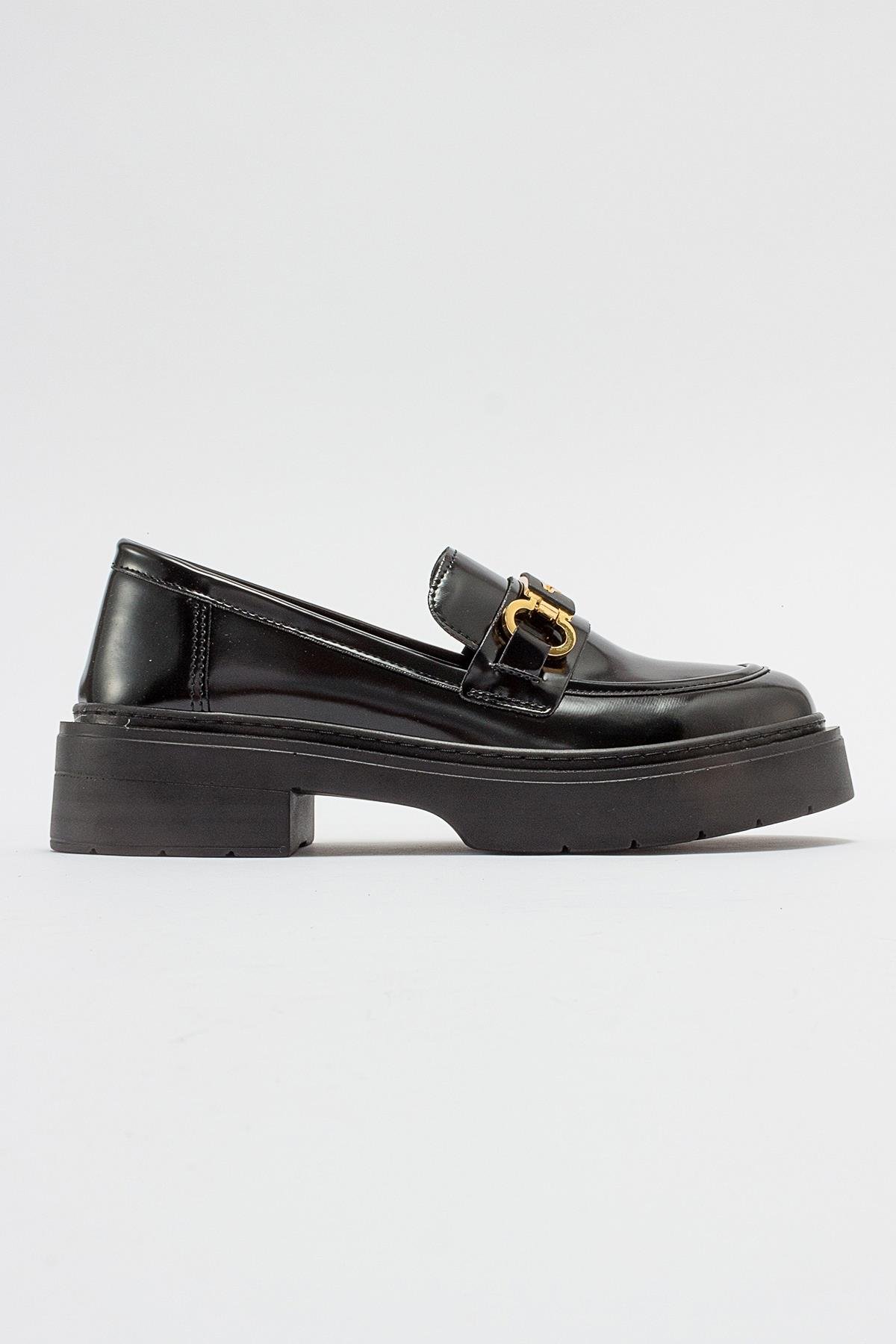 46-5003-1-SIYAH ACMAUNTE Siyah Açma Kadın Loafer