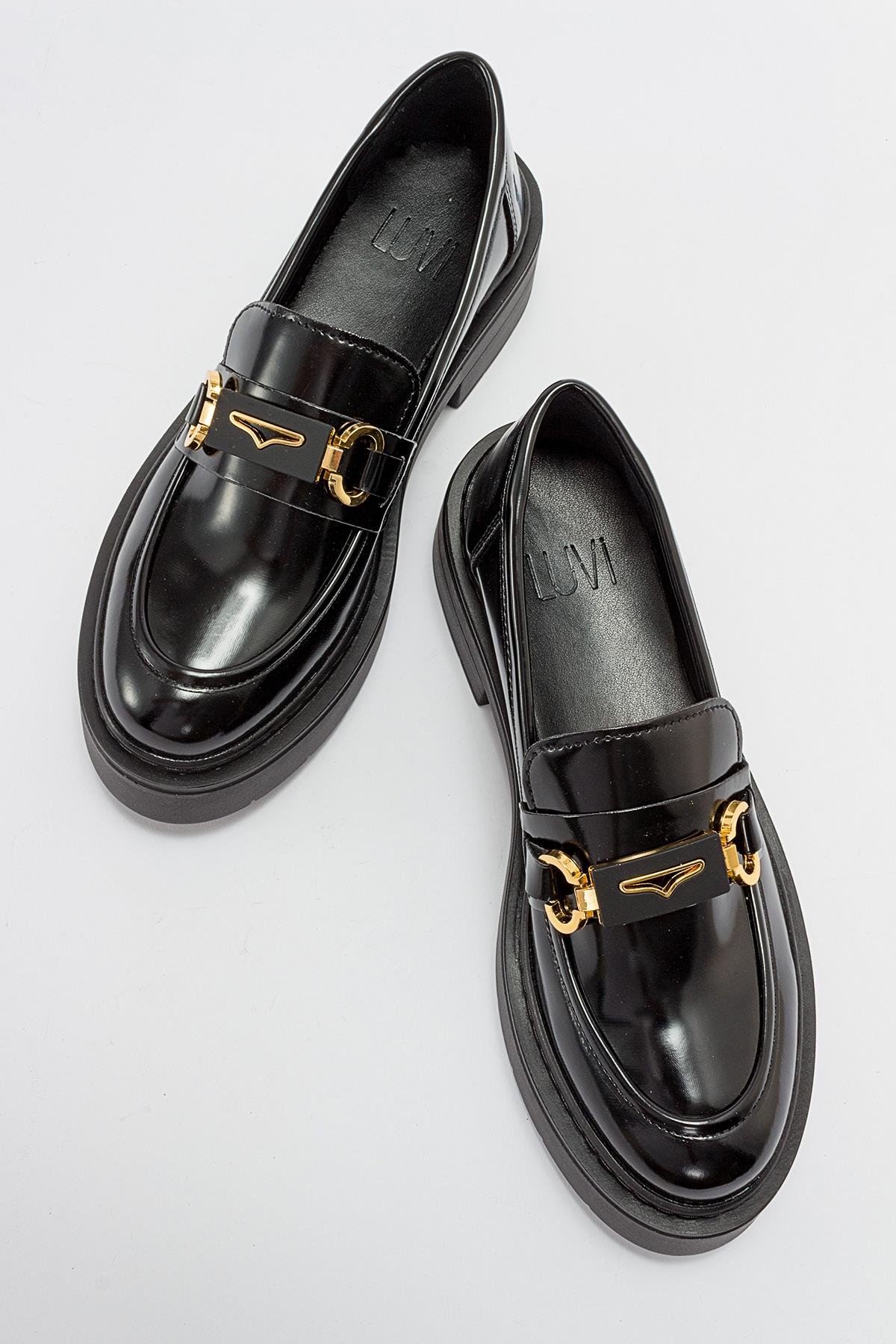 46-5003-1-SIYAH ACMAUNTE Siyah Açma Kadın Loafer