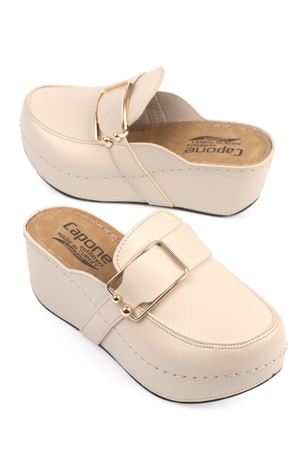 Capone 107090 Women Beige Slingback Comfort Anatomical Sandals